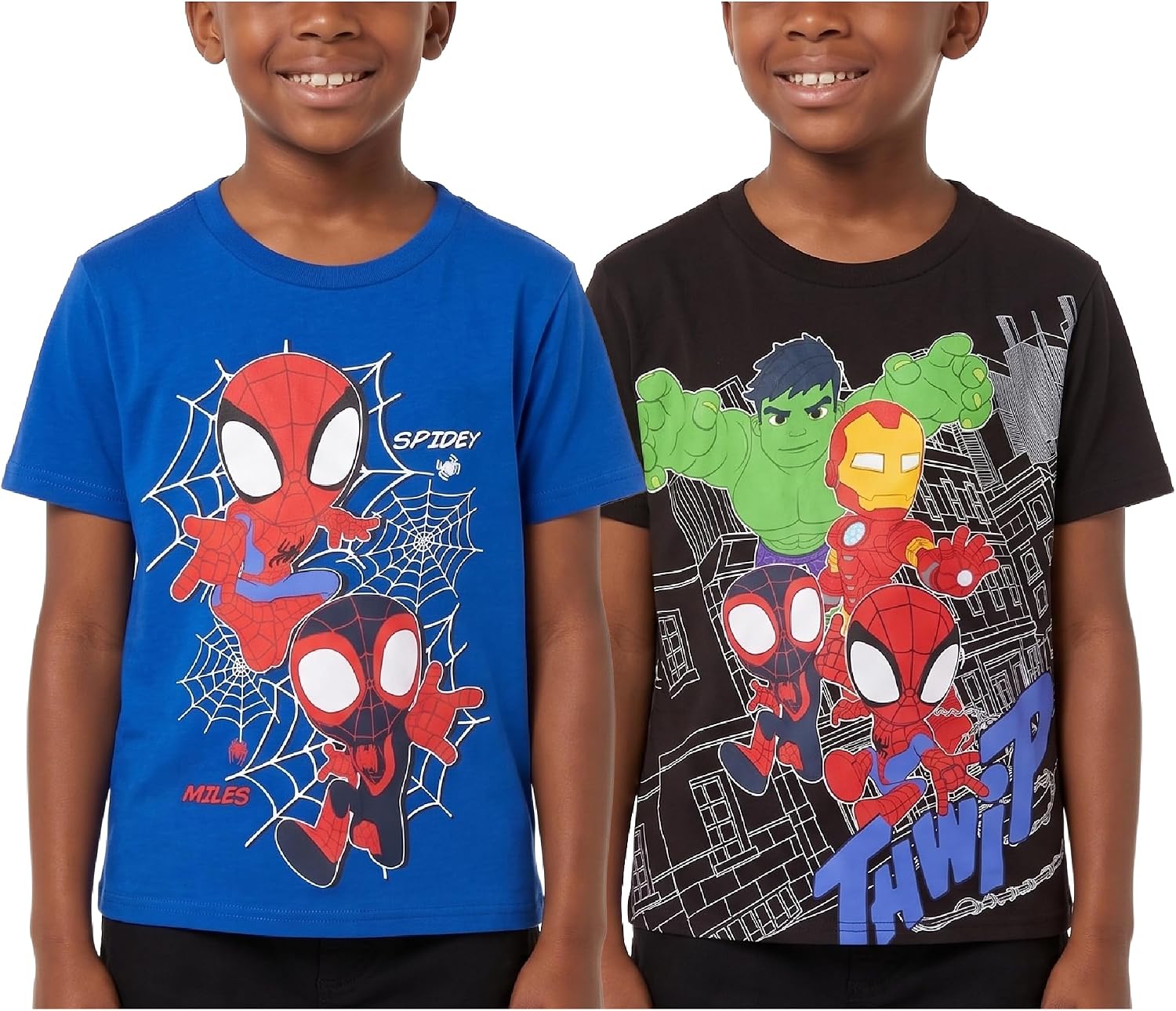 Marvel Spiderman Toddler and Boys Short & Long Sleeve Graphic Tees 2 Pack
