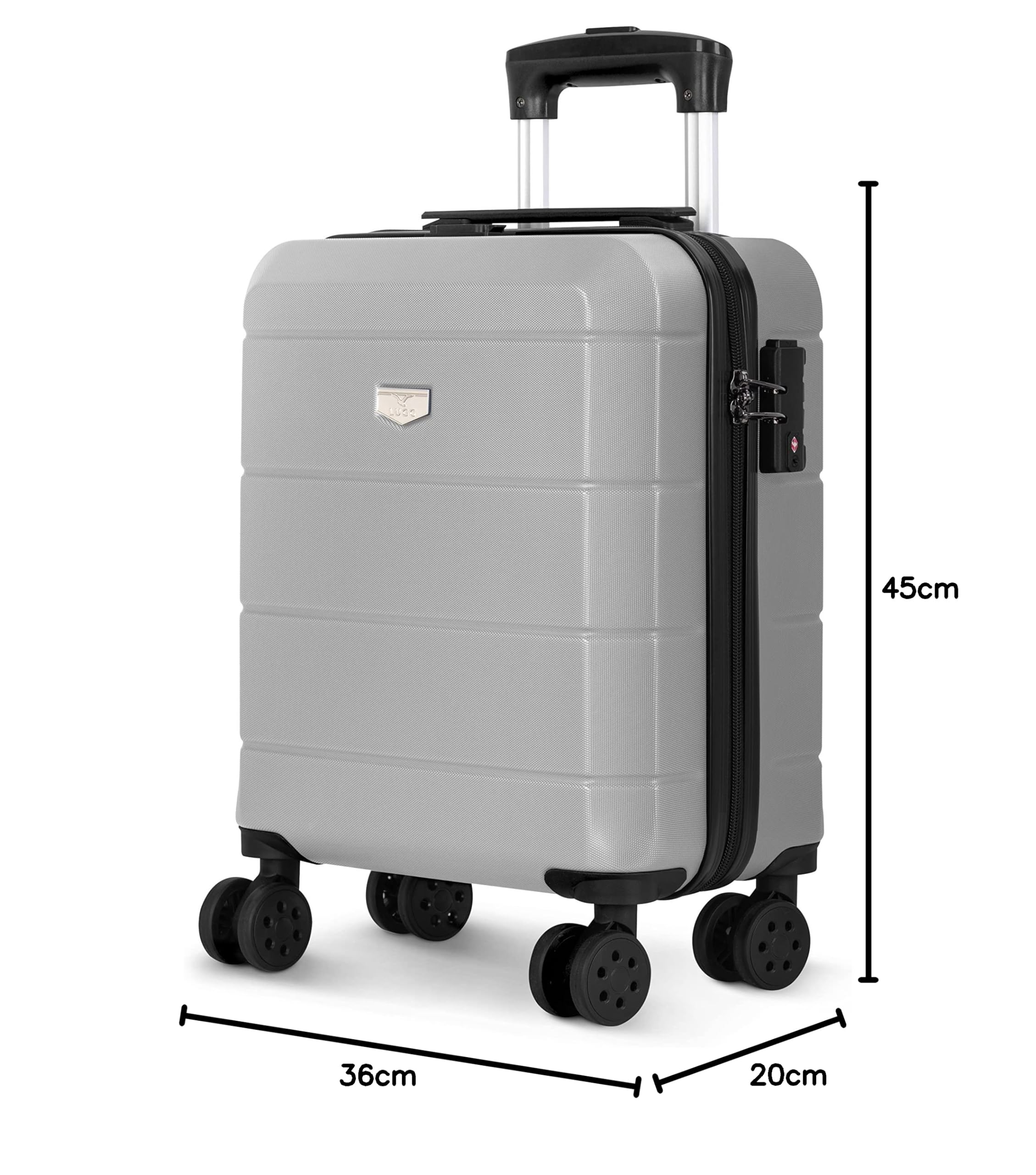 LUGG - Jetset 40cm Suitcase - 40x30x20cm- Ryanair Compatible - Underseat Size - Hard Shell ABS - Spinner & Removable Wheels - Lightweight Travel Luggage- Cream/Brown — view 50