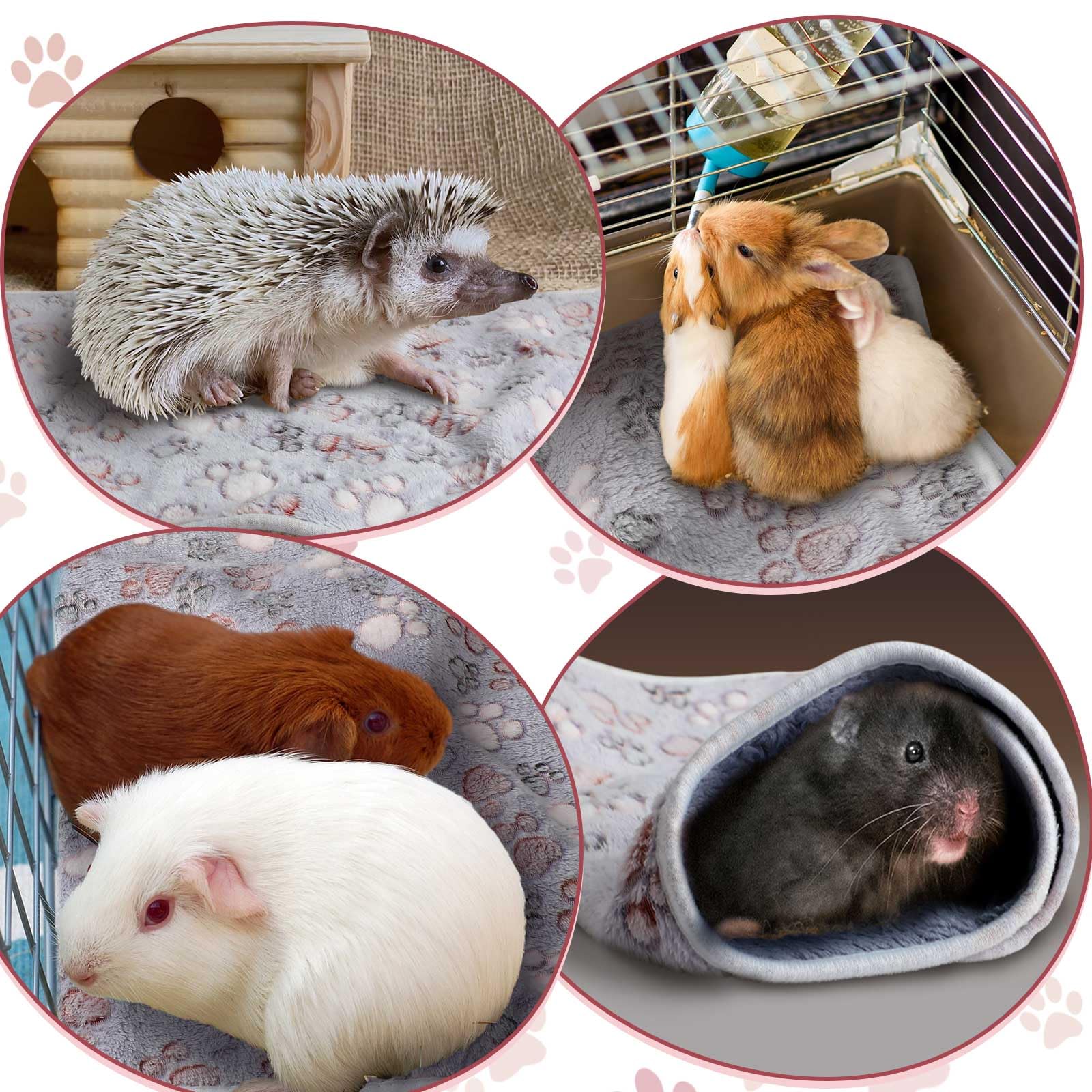 4 stuks waterdichte bedmat voor cavia's, fleece dekens voor kleine