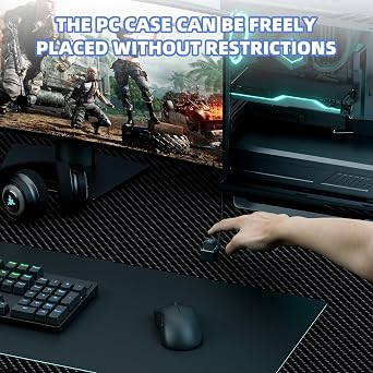 PC Power Button with 118 Cable - Desktop Computer Power Switch, External ON/Off Switch LED, PC Power Supply Button Splitter for Computer Motherboard (Black 118'')
