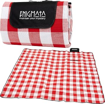 Amazon Enigmata レジャーシート ピクニックシート 厚手 0 0cm 3層構造 防水 断熱 大判 折りたたみ コンパクト 6 8人用 レジャーマット キャンプ ピクニック ビーチ お花見 運動会 収納ベルト付き Red Enigmata エニグマタ レジャーシート