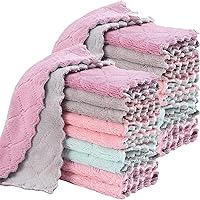 Vista 7 de Paquete de 12 paños de limpieza de cocina, paños de cocina súper absorbentes, paños de cocina de terciopelo coral de microfibra premium, trapos