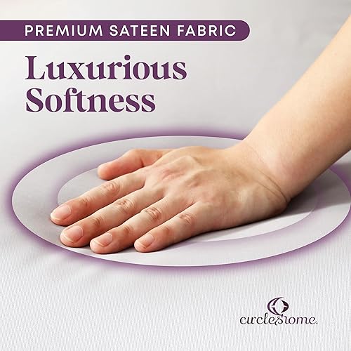 Miniatura 5 de CirclesHome Sábana bajera ajustable de satén de poliéster y algodón de tamaño RV (48 x 75), ultra suave y cómoda, protege el colchón de la suciedad,