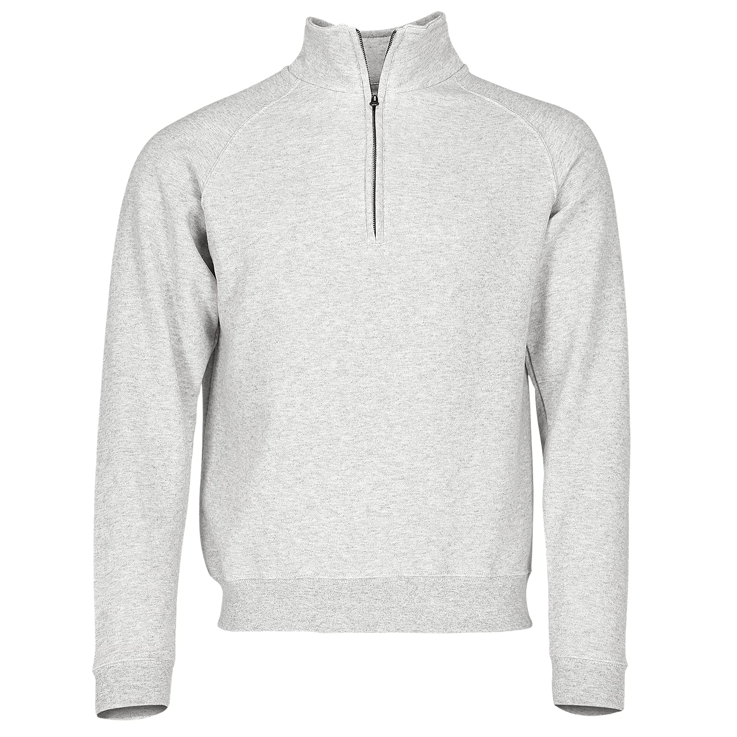 Fruit of the Loom Men's Classic Jumper Zip Neck Sweater - Grey - XL