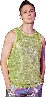 Generic
Men's Sequin Sleeveless Round Neck Tank Top T Shirt Party Top