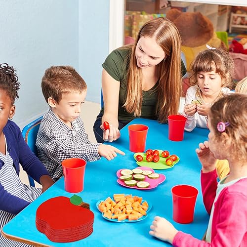 Miniatura 7 de Whaline Paquete de 100 servilletas de papel desechables de manzanas rojas, servilletas de papel desechables para la temporada escolar, servilletas