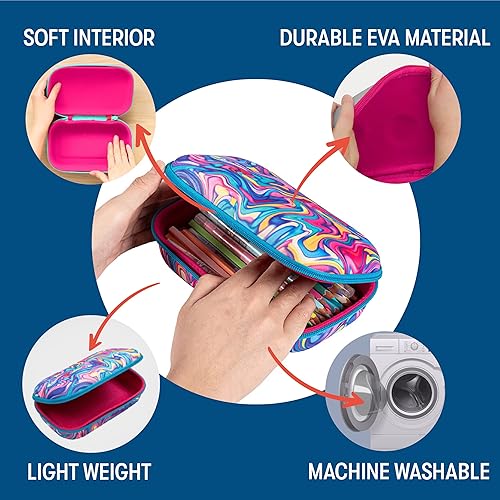 Miniatura 3 de ZIPIT Caja de lápices colorida para niñas, estuche para lápices para la escuela, caja organizadora de papelería de gran capacidad