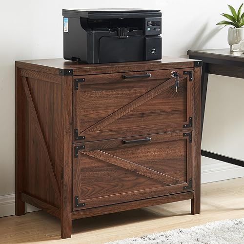 JXQTLINGMU Archivador lateral de 2 cajones, organizador de madera de ingeniería con rieles deslizantes duraderos, armarios de oficina en casa para