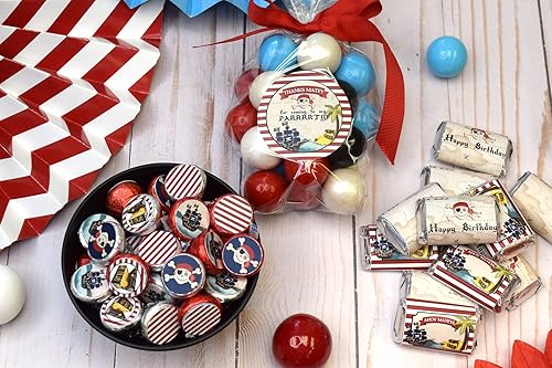 Miniatura 7 de Kit de calcomanías para fiesta de cumpleaños con mapa del tesoro pirata, 429 piezas. Incluye 60 calcomanías circulares de 2 pulgadas para recuerdos