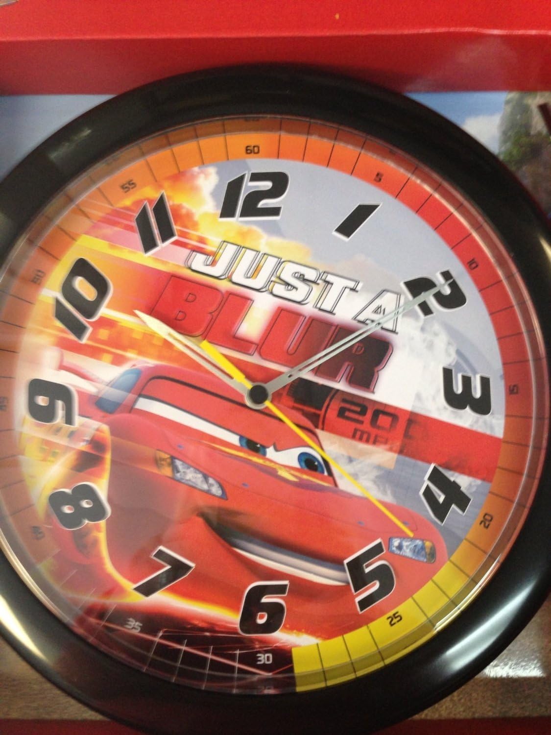"CARS" DISNEY PIXAR 10" WALL CLOCK: Quartz Accuracy, Easy Wall Mounting. Battery Operated Requires 1 AA Battery (Not Included)