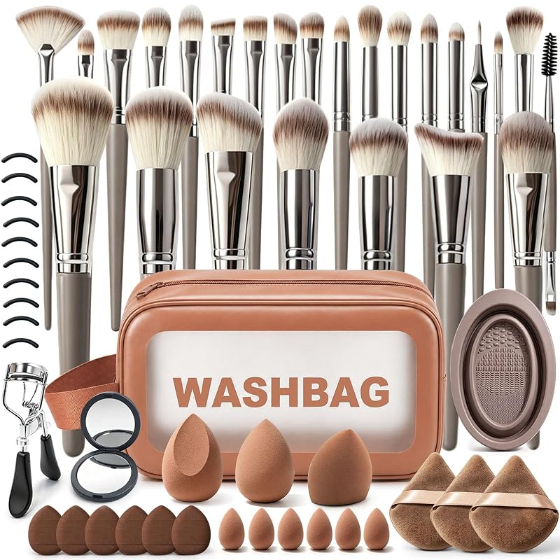 Kit de Pincéis de Maquiagem CLRDZN com 57 Peças e Estojo de Viagem