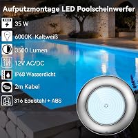 LyLmLe LED medence lámpa 35W, 3500 lm, IP68 vízálló, rozsdamentes acél 2