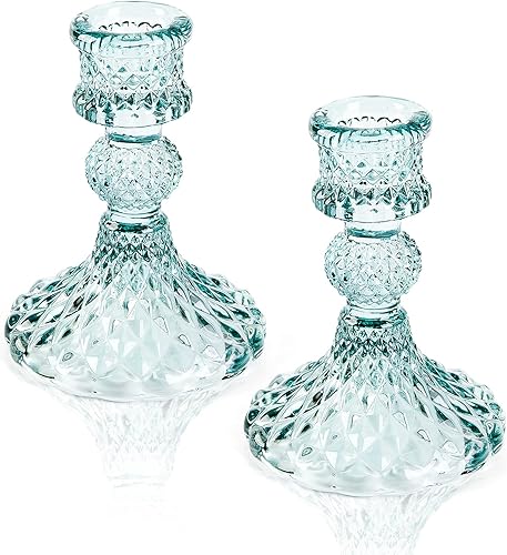 Portavelas de cristal, 2 piezas de palitos decorativos para velas de pilar para eventos formales, bodas, fiestas, centros de mesa, centros de mesa,
