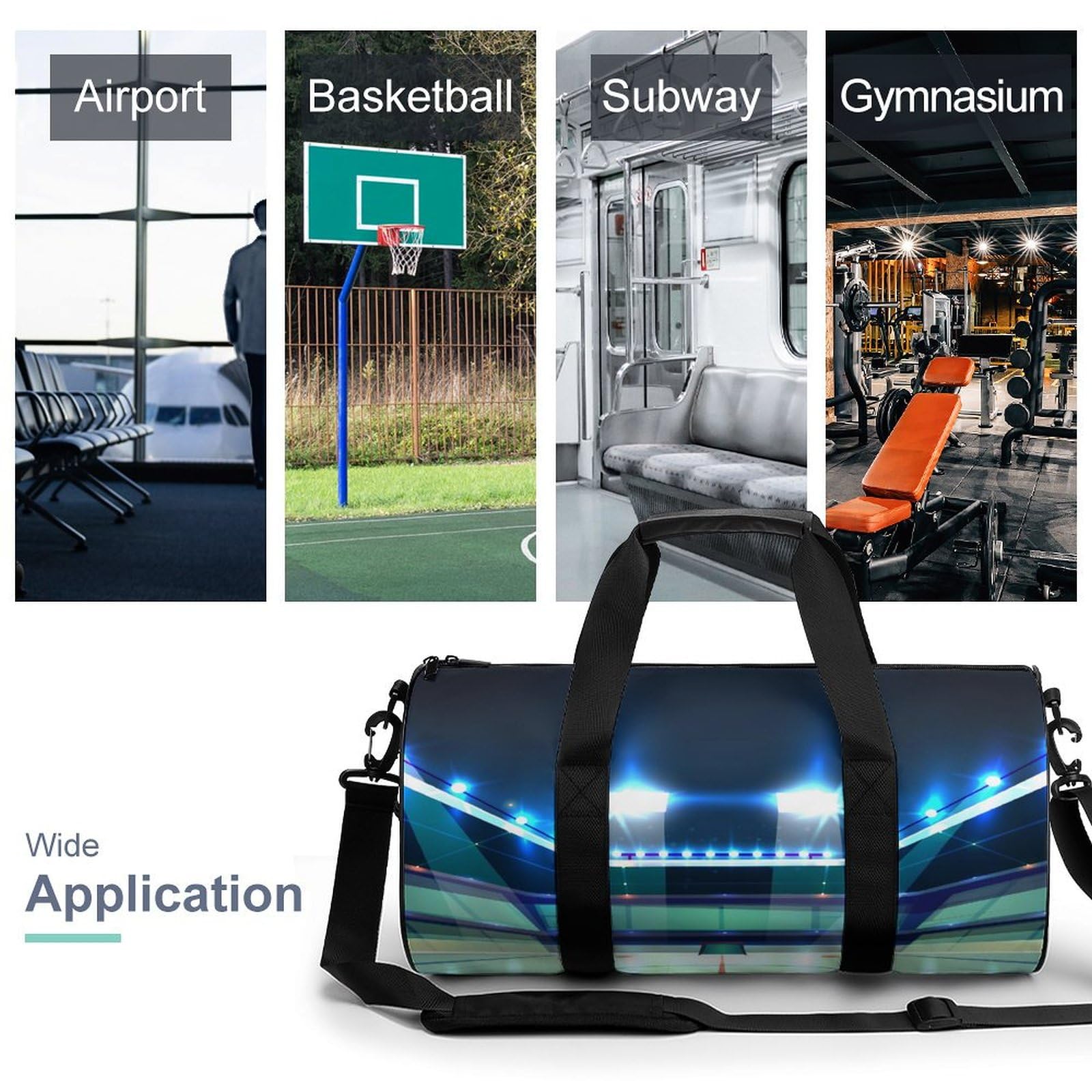 Hockey sur Glace Sac De Sport Gym Sac De Voyage Sac Week-End Duffel Bag pour Camping Randonnée Voyage 45x23x23cm
