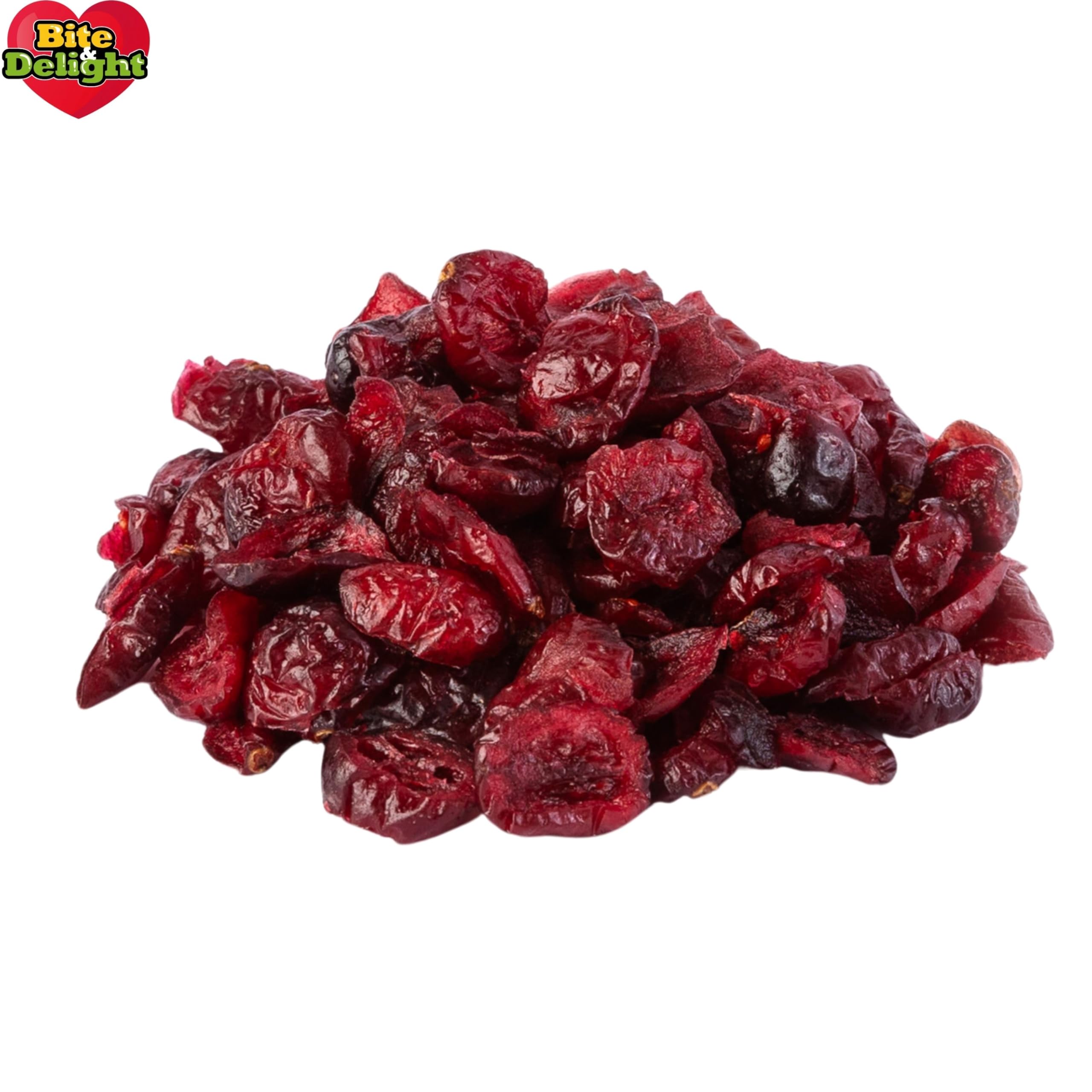 Bite & Delight 2kg Arándanos Secos - Frutas Secas Frescas, Bajo en Azúcar, Ácidas, Snack Saludable
