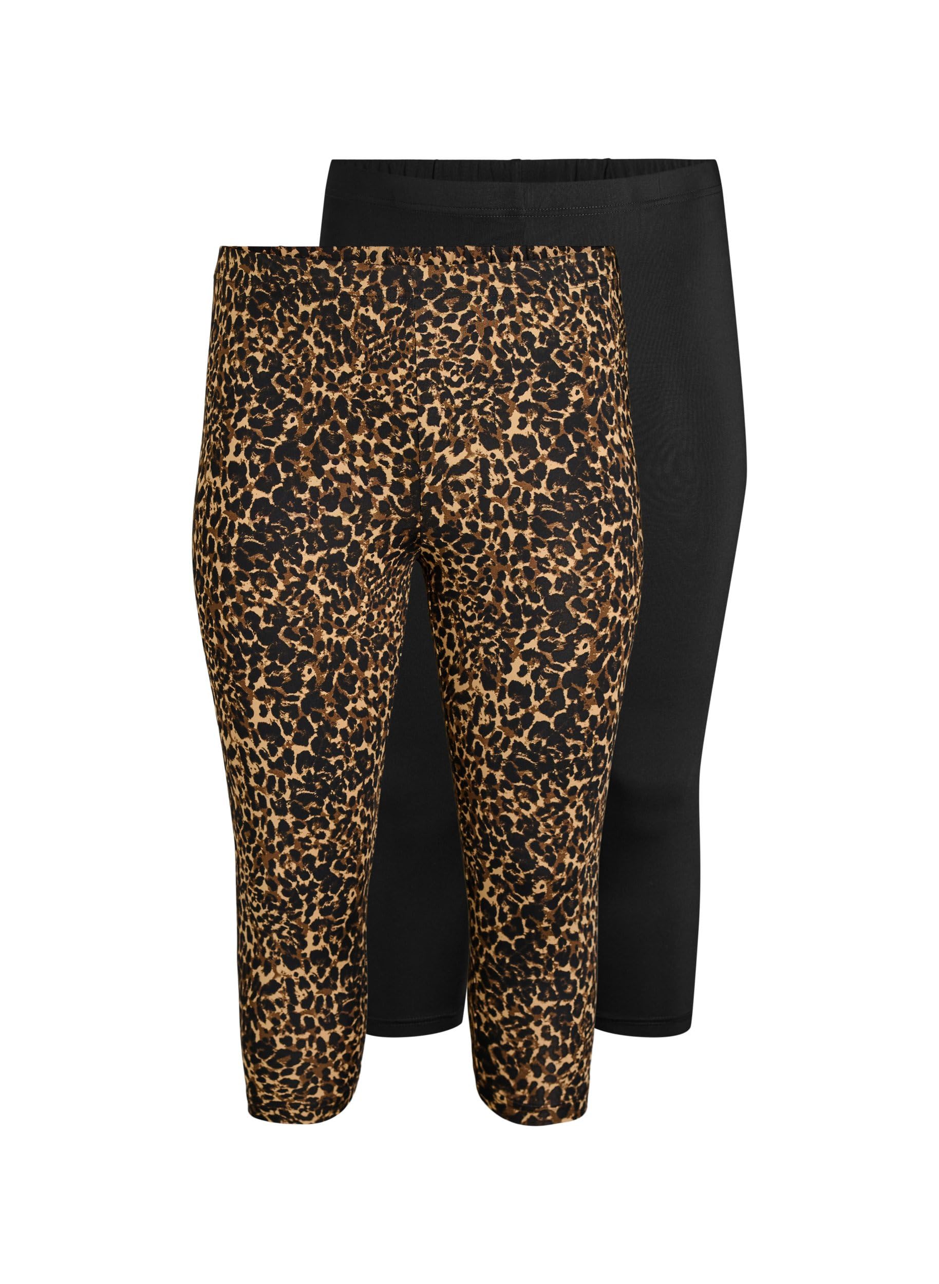 Zizzi Lot de 2 leggings 3/4 pour femme - Taille normale - Taille 42-60