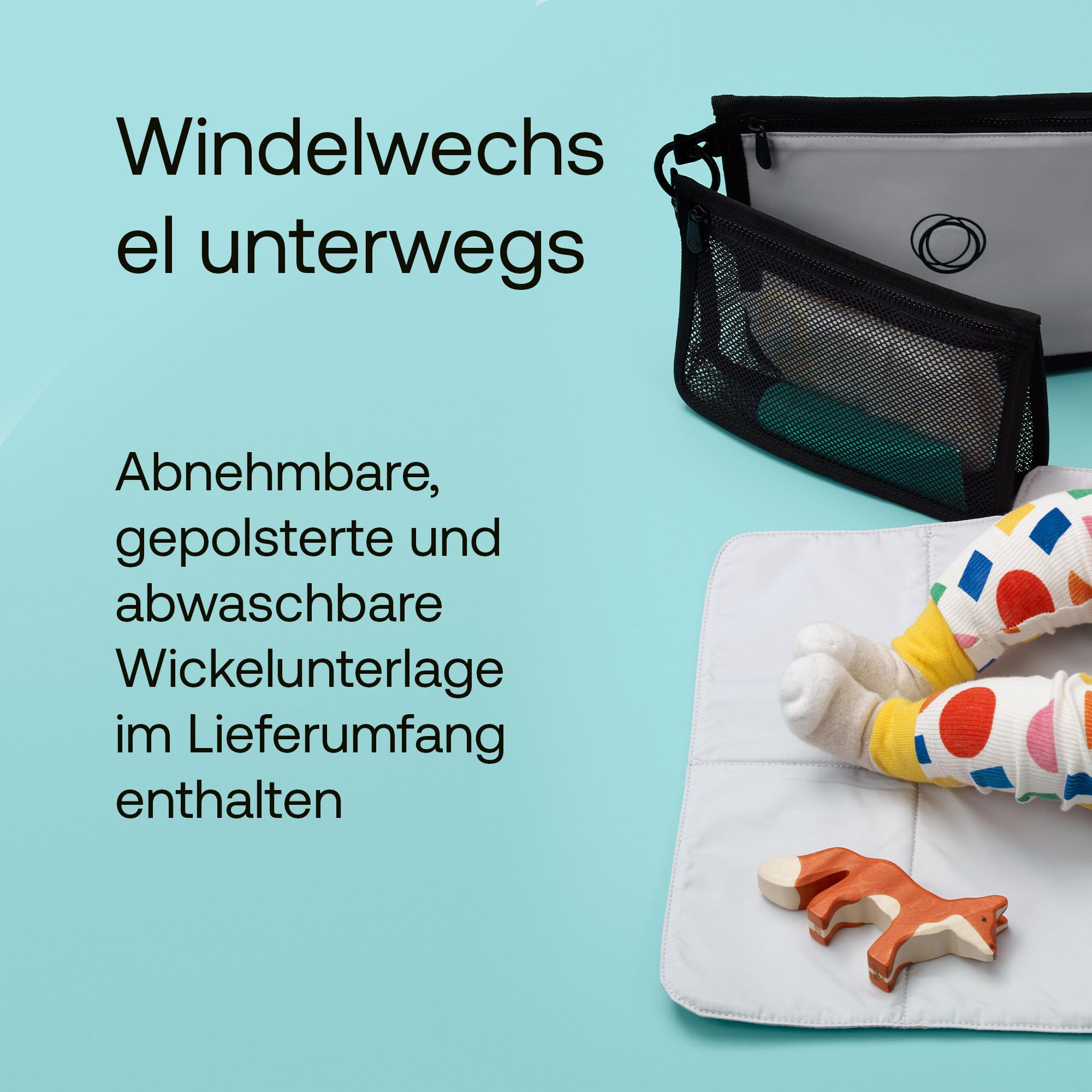Bugaboo Wickelrucksack, Wasserabweisende Tasche aus nachhaltigem Material, Einfach zu reinigen, mit Wickelunterlage und isolierter Halterung für Flaschen, Cocoa Brown