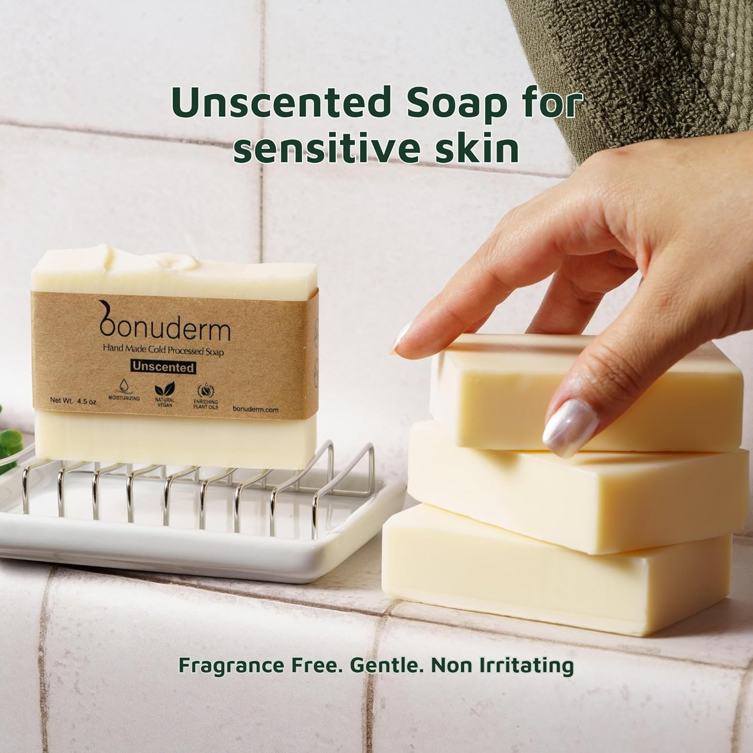 All Natural Rosemary Soap (Pack of 4) | Natural Soap for Women and Men for Body, Face, and Hands | Coconut & Almond Oils with Shea Butter & Premium Essential Oils