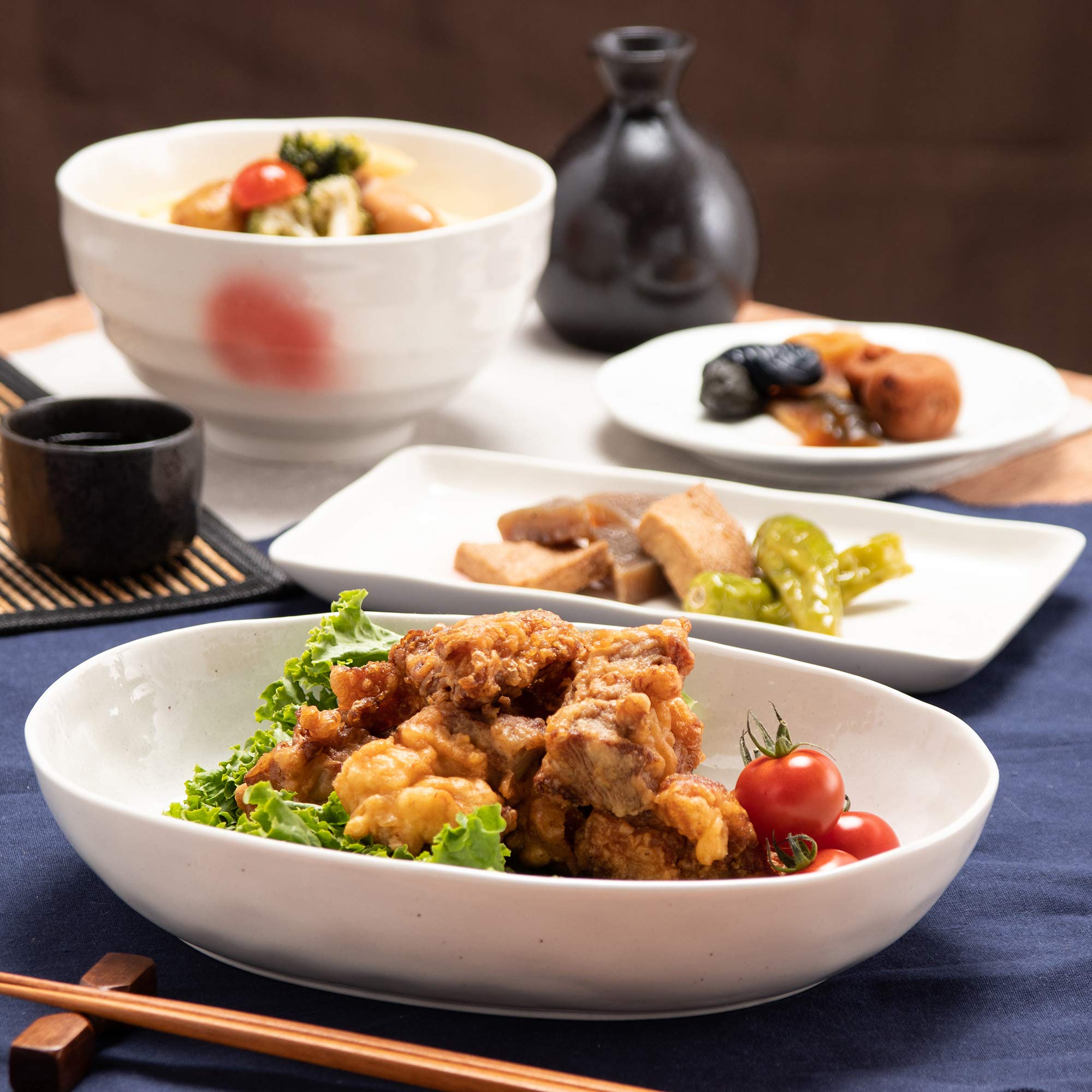 Amazon.co.jp: TAMAKI カレー皿 吹き粉引き 直径18.5×奥行15.3×高さ4.9