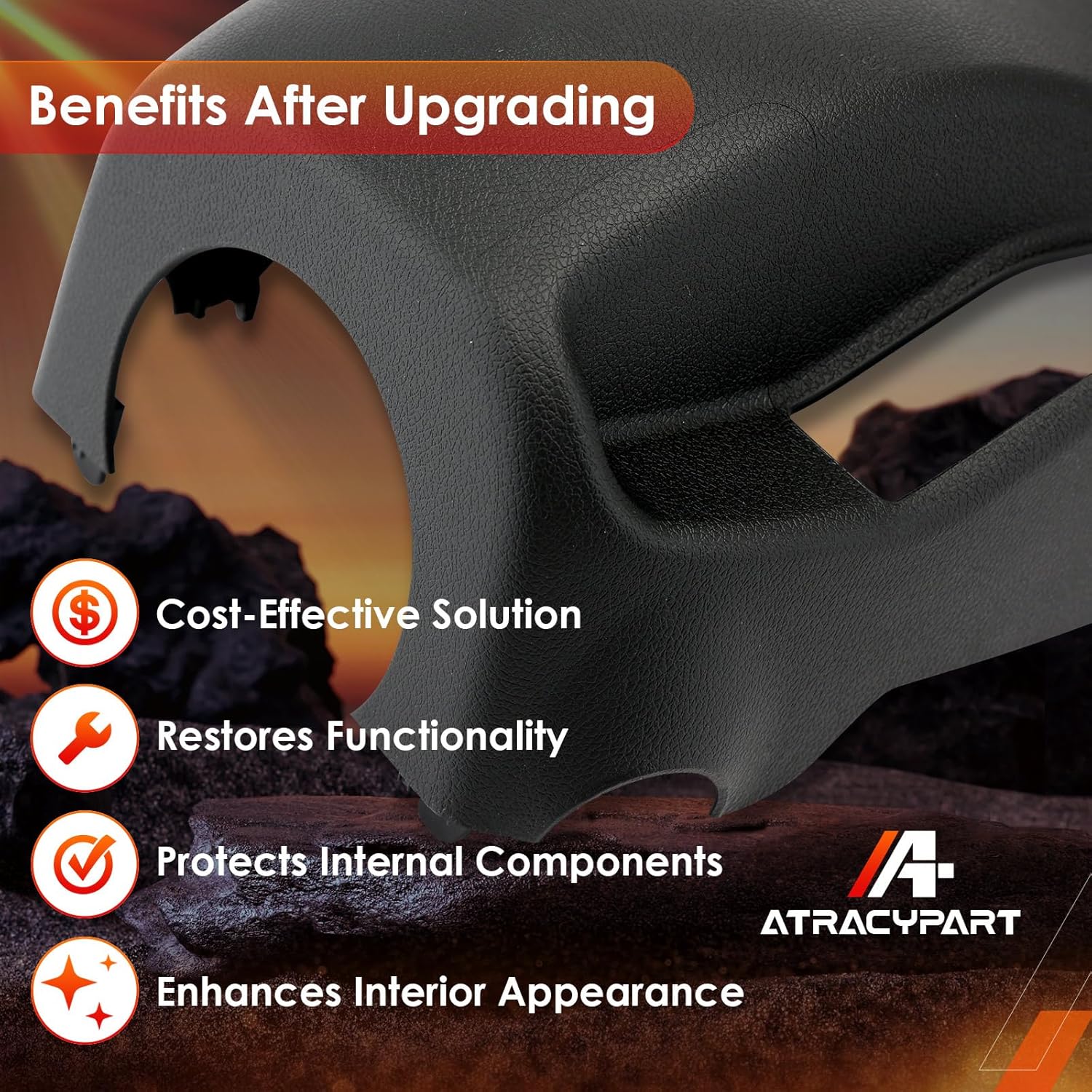 ATRACYPART Steering Column Shroud, Compatible with 2016-2020 Kia Optima, Ignition Cover, Lower Column Accessories with Key Hole, Replaces# 84852-D4000WK