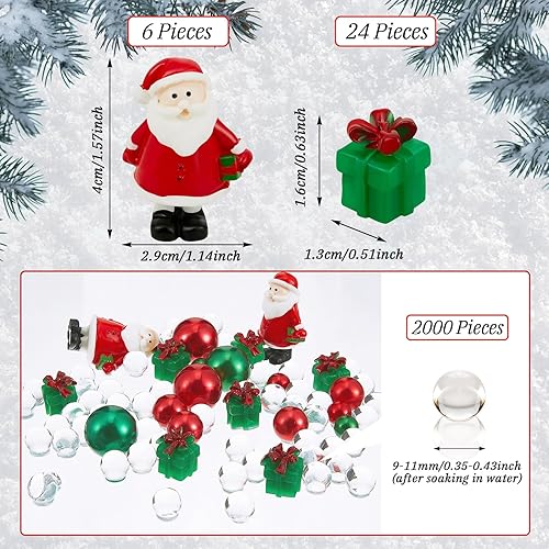 Miniatura 3 de MTLEE 2106 piezas de perlas de relleno de jarrón de Navidad para jarrones, perlas de Candyland, geles de agua, velas, centro de mesa para Navidad,