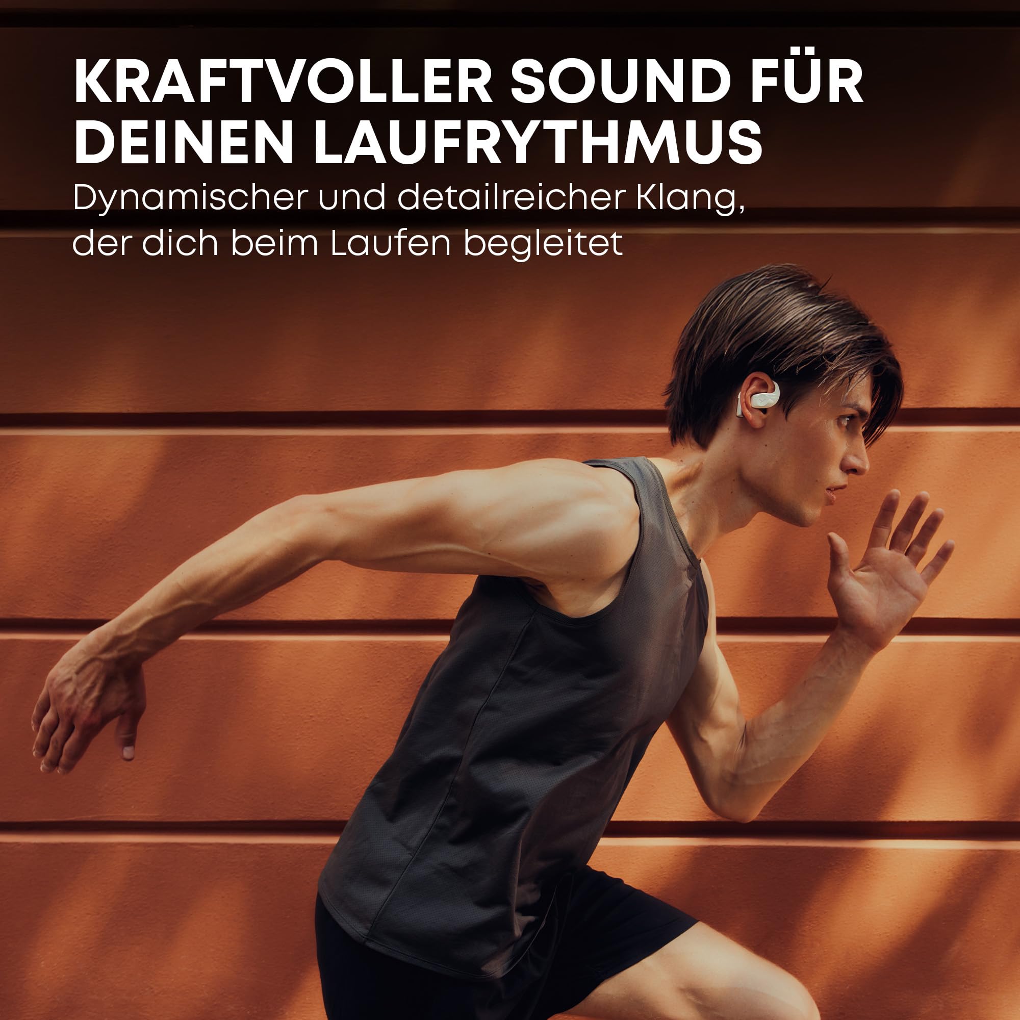 beyerdynamic AMIRON 200 True Wireless, Open-Ear Sportkopfhörer mit ergonomischen Ohrbügel, Bluetooth 5.3, 36 Stunden Akkulaufzeit in Schwarz