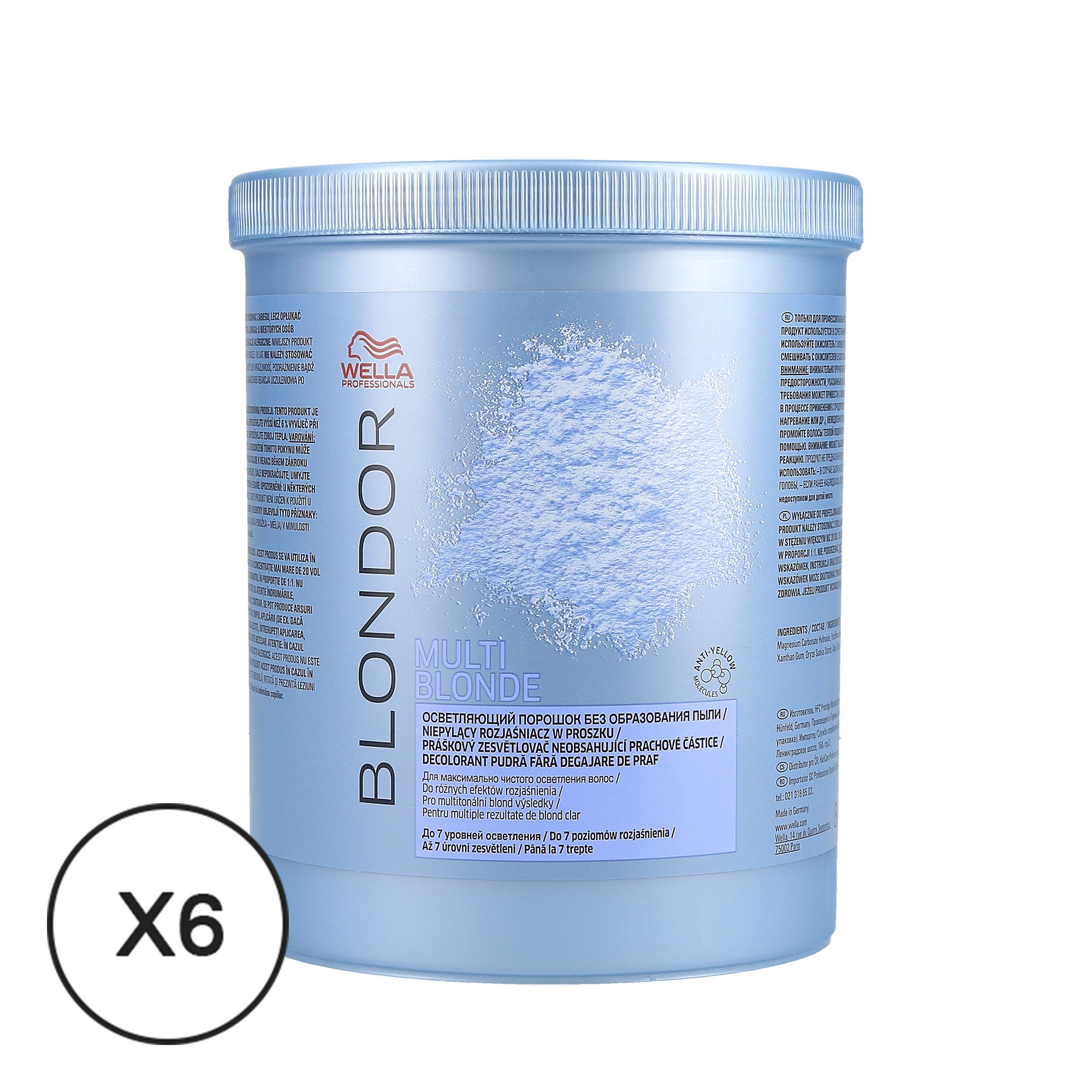 Lot de 6 Wella Blondor Poudre Décolorante 800 g