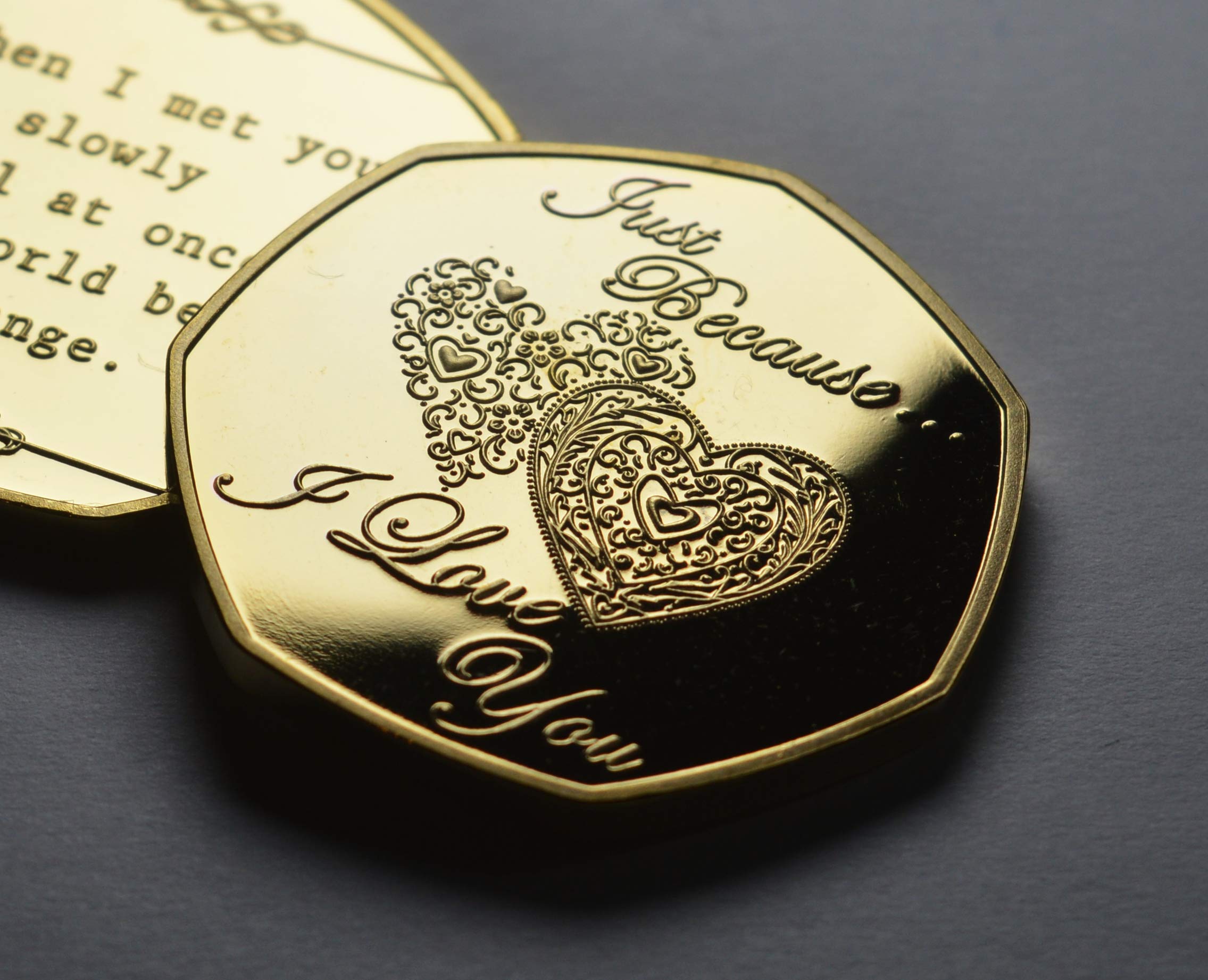 The Commemorative Coin Company 'Just Because I Love You' 24ct Gold Commemorative. Gift/Present Partner/Husband/Wife Boyfriend/Girlfriend Anniversary