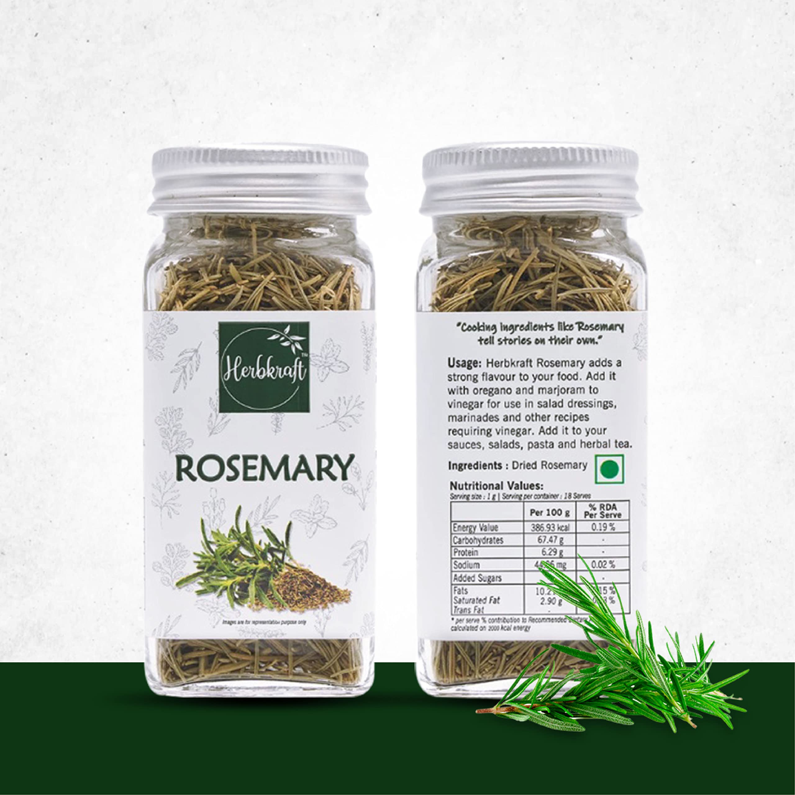 Herbkraft - Rosemary 18 GM Pack of 5 | Fresh & Natural Herbs & Seasonings | Dry Leaves | Grocery - Masala - Spices | Vegetable Stir Fry - Pasta - Tea - Salads - Marinades | No Added Colour & Flavour (B0BHYJ7WNW) Amazon Price History, Amazon Price Tracker