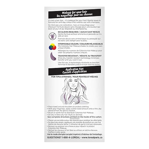 Miniatura 4 de L'Oréal Paris Color de cabello Colorista Maquillaje 1 día para rubias, Silverblue600, 1 onza líquida