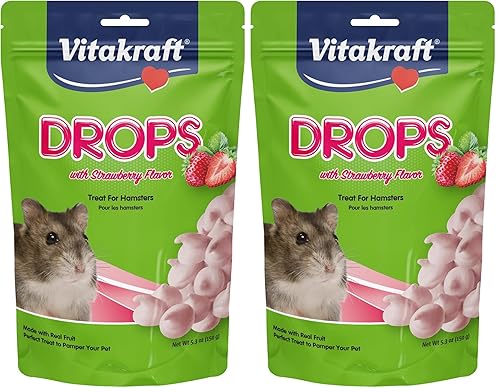 Vitakraft Hamster Strawberry Drops Treats 5.3 oz - Wholesome Small