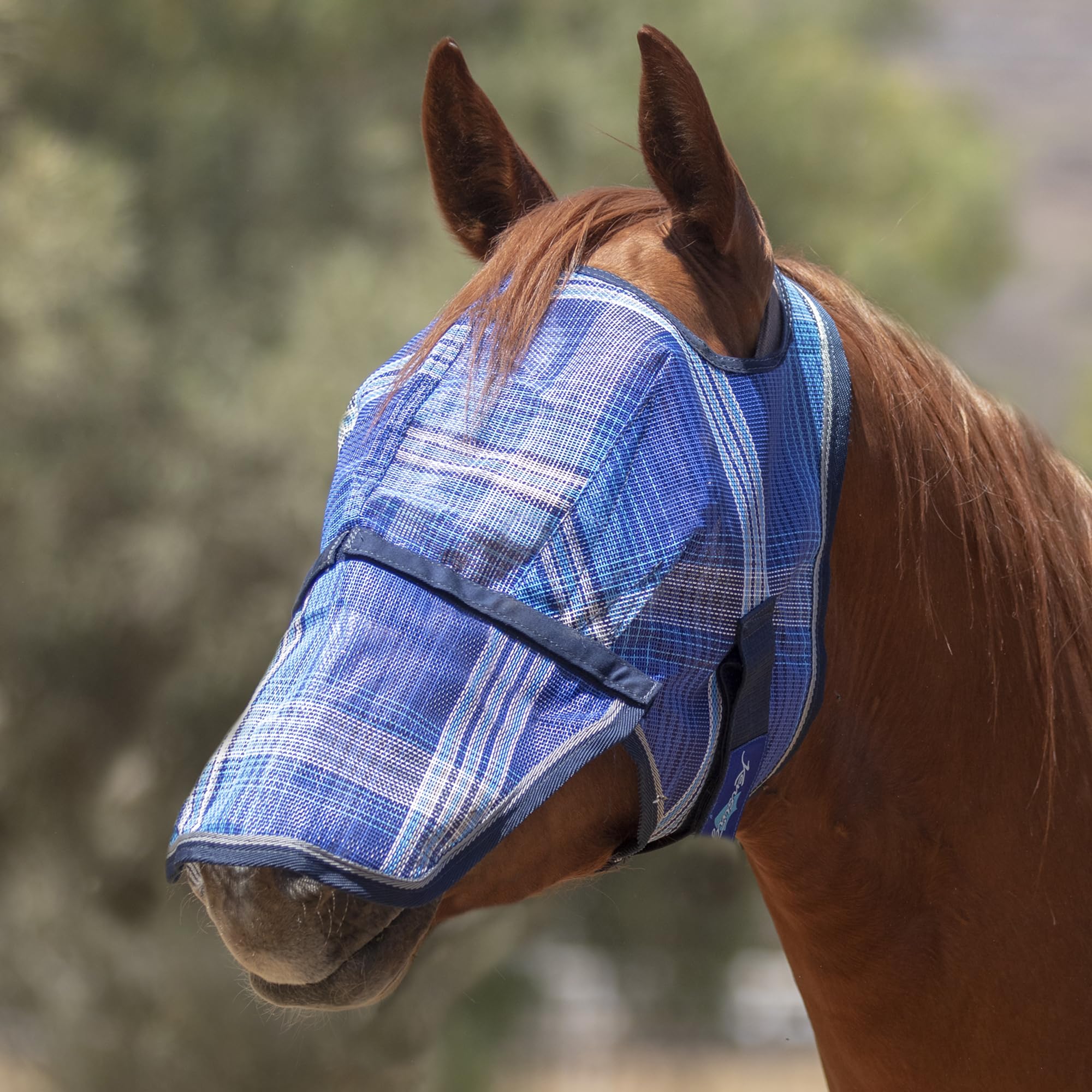Kensington Máscara antimoscas con Nariz extraíble, Protege la Cara y la Nariz de los Caballos de Insectos Que pican y los Rayos UV Mientras Permite una Visibilidad Completa. Las Orejas y el