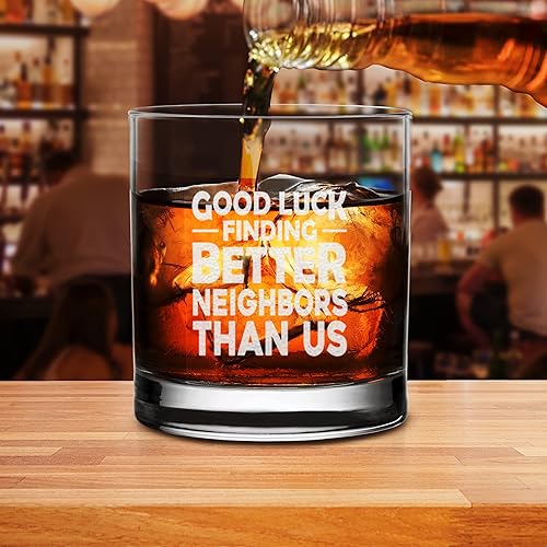 Miniatura 4 de Vaso de whisky Good Luck Finding Better Neighbors Than Us - Regalo de despedida sarcástica para mudarse