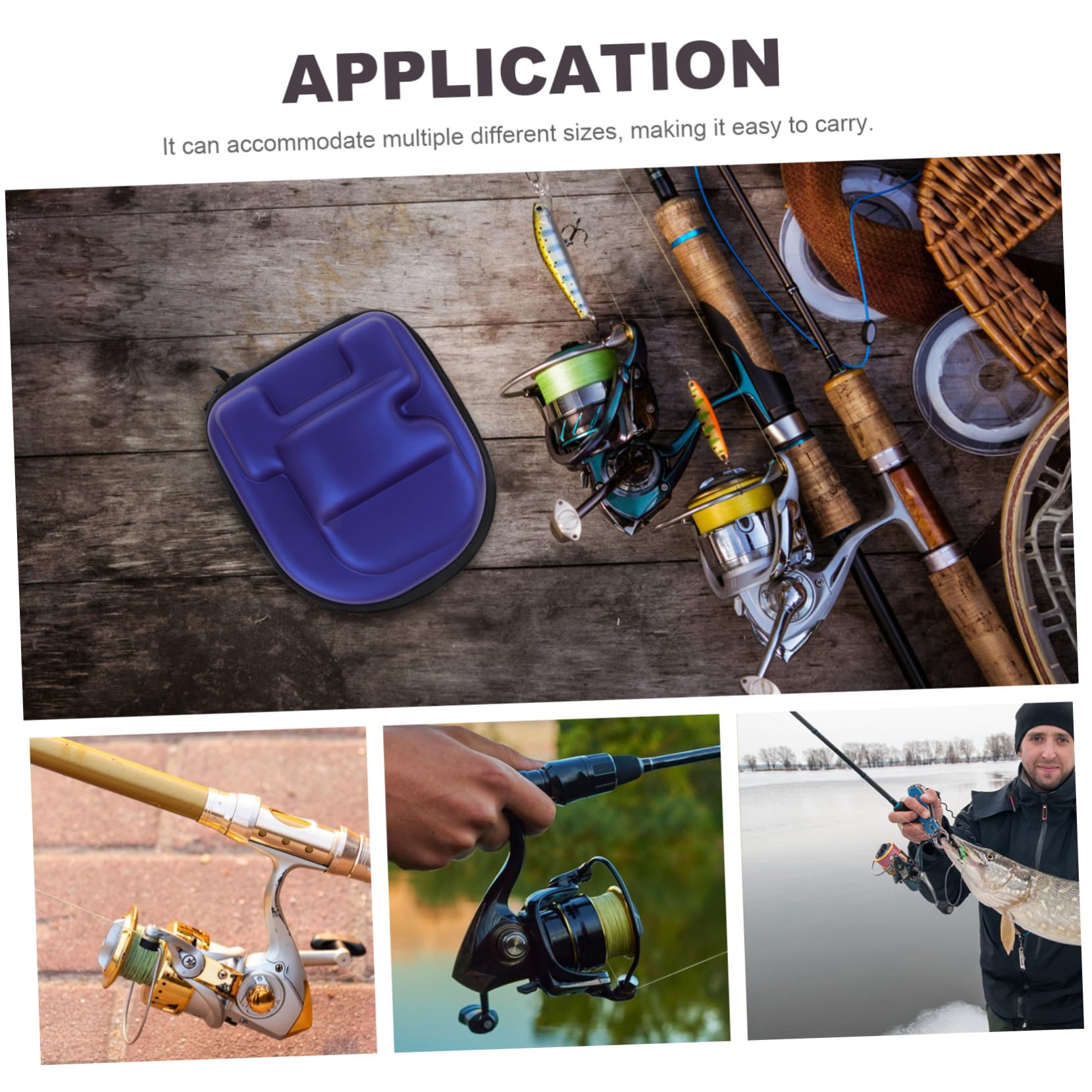 BESPORTBLE 4pièces Housse De pour Moulinet De Étui De Rangement Eva Imperméable pour Moulinet Baitcaster Portable pour Main