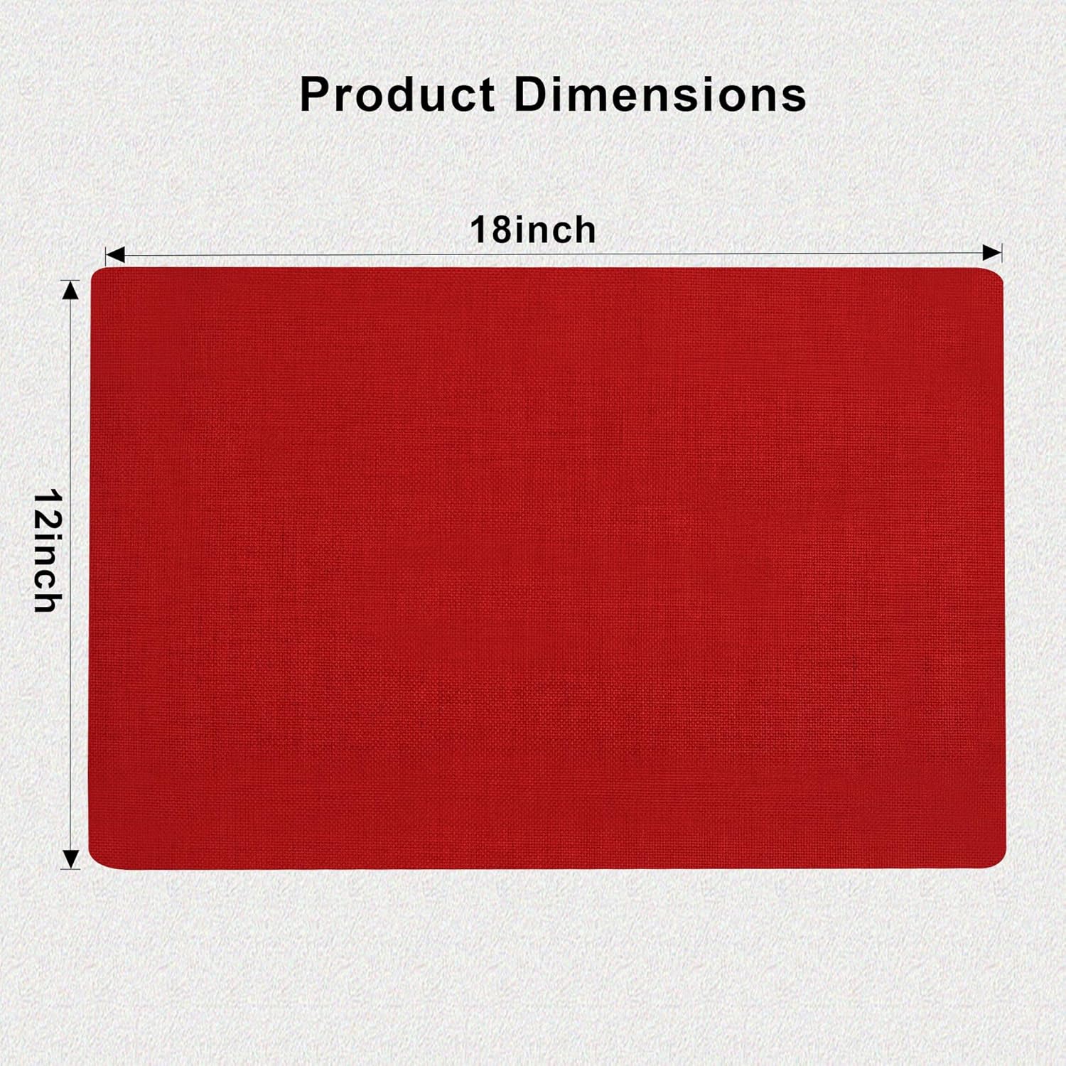 SLKQG Christmas Red Linen Fabric Placemats Set of 8, Heat Resistant & Machine Washable Double-Layered Cloth Placemats for Dining Table, Indoor/Outdoor Use, Non-Slip Kitchen Table Mats (8, Bright Red)