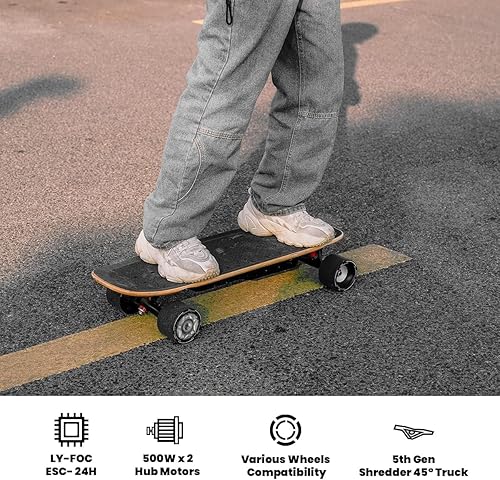 Vista 8 de MEEPO Mini5 MINI3 Max - Patineta eléctrica con control remoto, velocidad máxima de hasta 29 MPH, rango de 11 millas, carga máxima de 330 libras