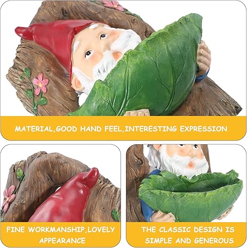Miniatura 7 de Happyyami 1pc Hanging Tree Feeder Gnome Hummingbird Feeder Gnome Tree Hugger Decoraciones Navideñas para Exteriores Hanging Hummingbird Feeder Tree