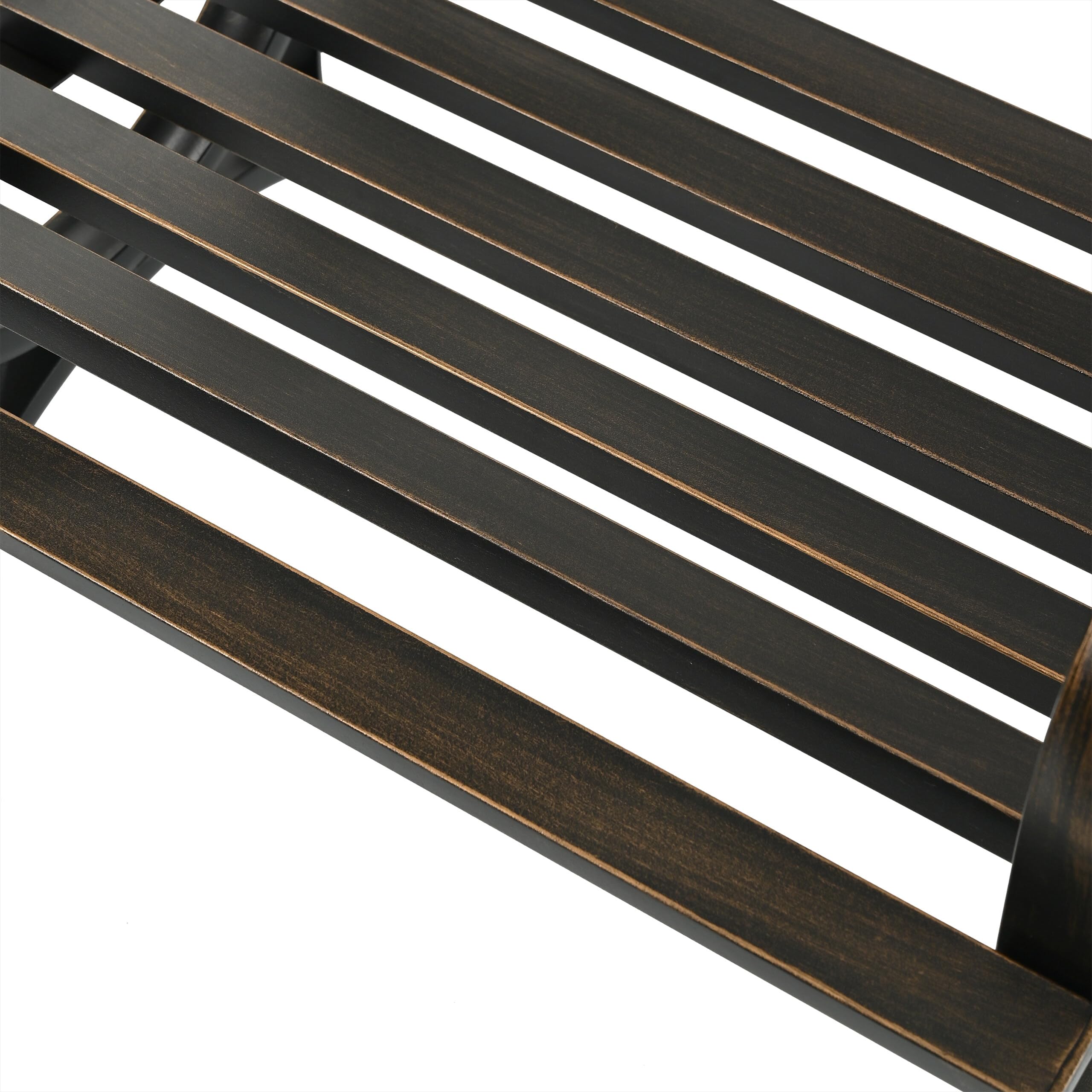 Silla de jardín Relaxdays, con reposabrazos, Extra Ancha, Metal, sillón Vintage, HBT: 85,5 x 60 x 56 cm, Negro/Bronce