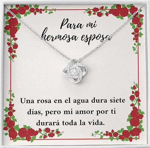 Collar de regalo para mi esposa, regalo especial para mi esposa, caja para siempre, regalos de amor para parejas, regalos de aniversario para