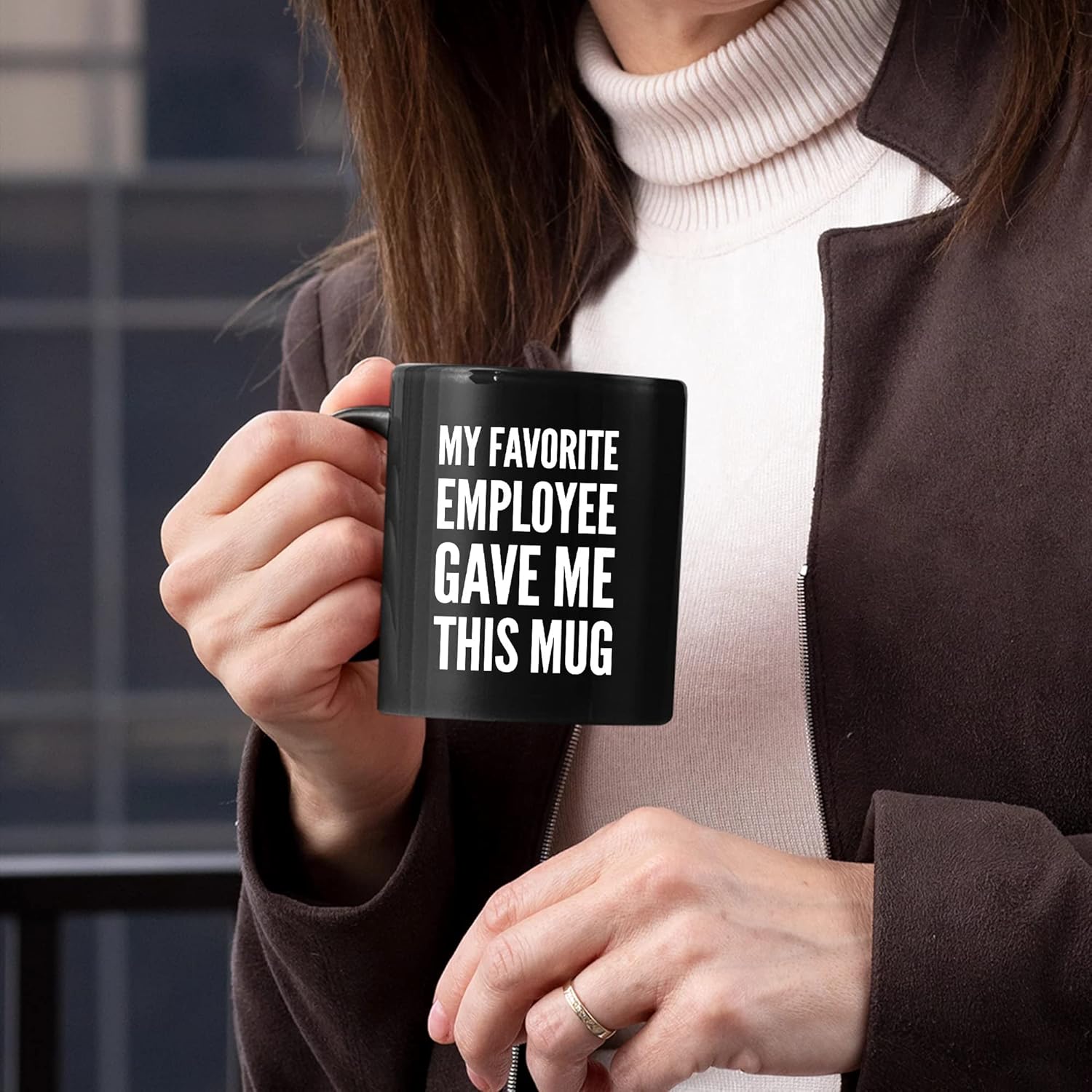 Panvola My Favorite Employee Gave Me This Mug Funny Boss Gifts from Employees Coworker Gifts To Employer Novelty Drinkware Ceramic Mug (11 oz, Black) - Image 5