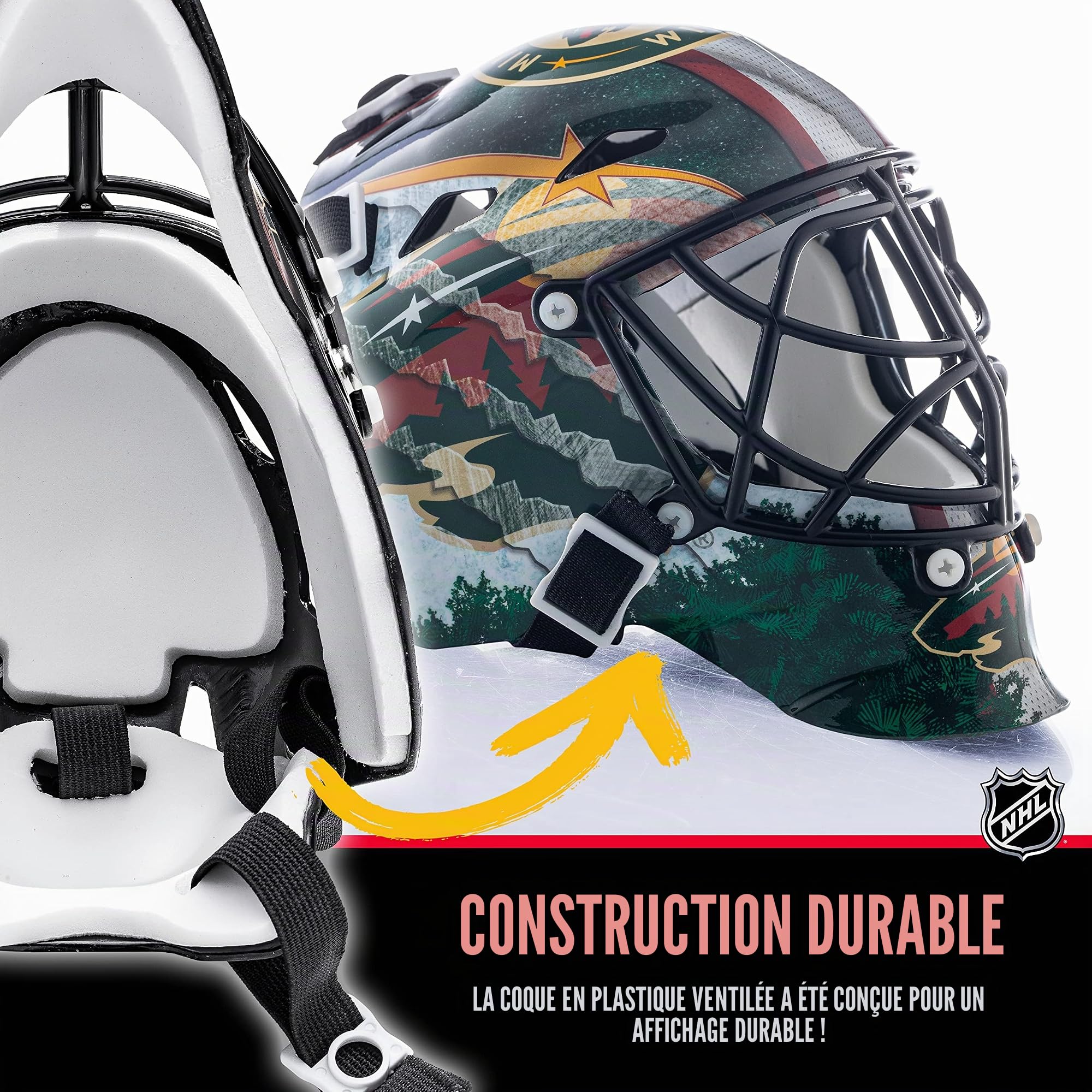 Franklin Sports NHL Team Logo Mini Hockey Goalie Mask with Case - Collectible Goalie Mask with Official NHL Logos and Colors