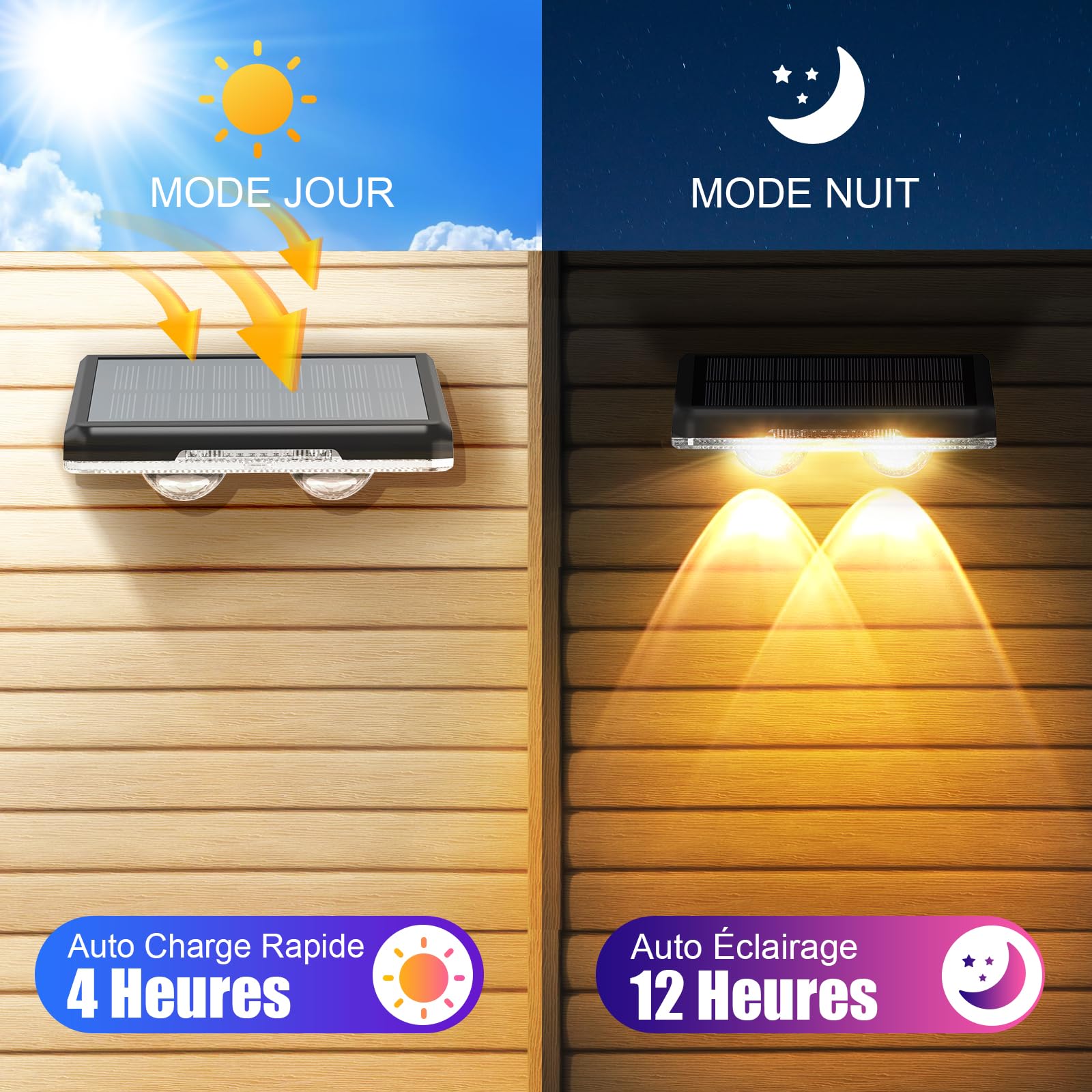 Buitenlamp Zonne-Energie Wandlamp Tuinverlichting RVS 2 Stuks