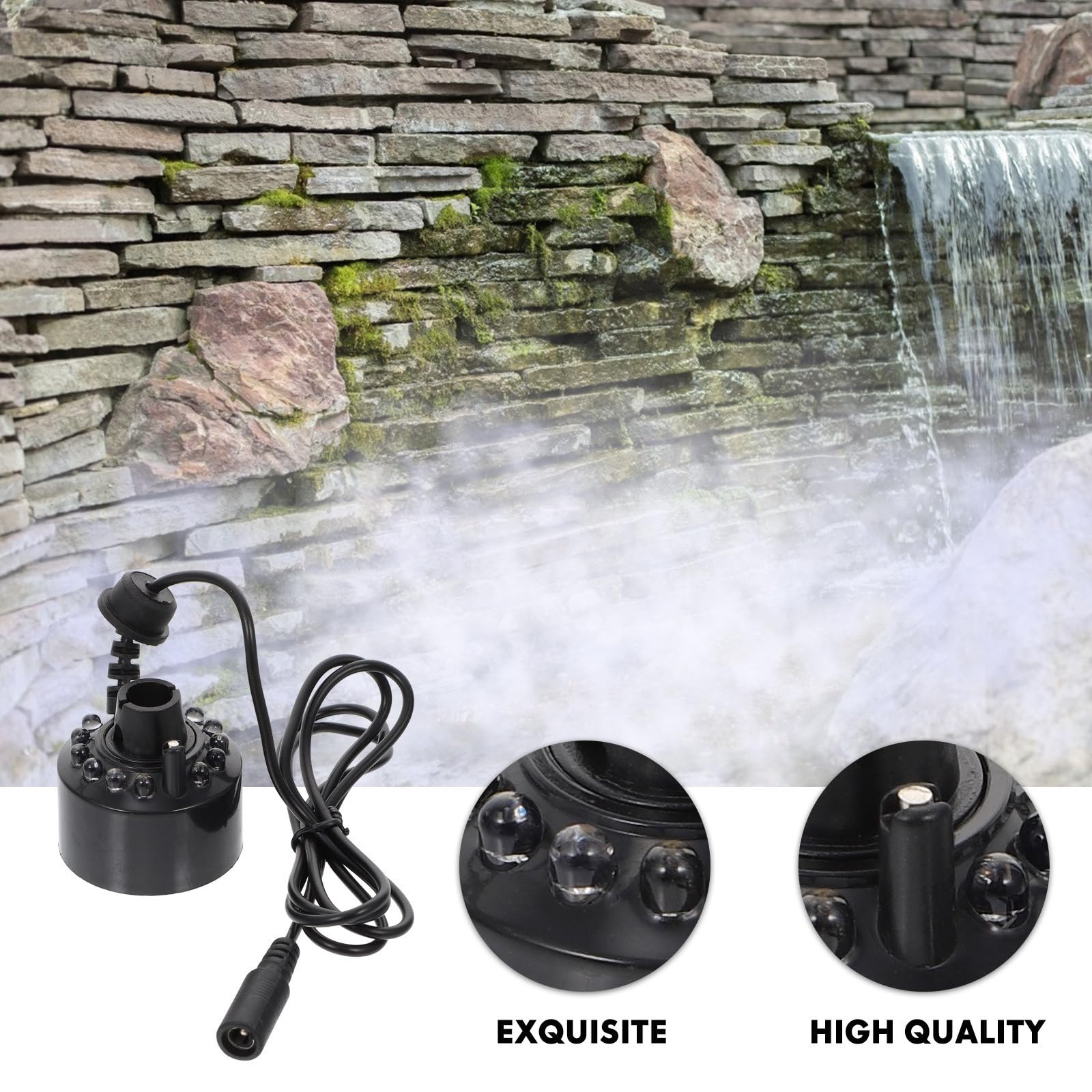 SOLUSTRE 8 Stück LED Licht Nebelmaschine für Aquarium und Indoor Wasserteich Geräuscharm Abs Material 250-450ml/h Nebelerzeugung für Fischbecken Dekoration