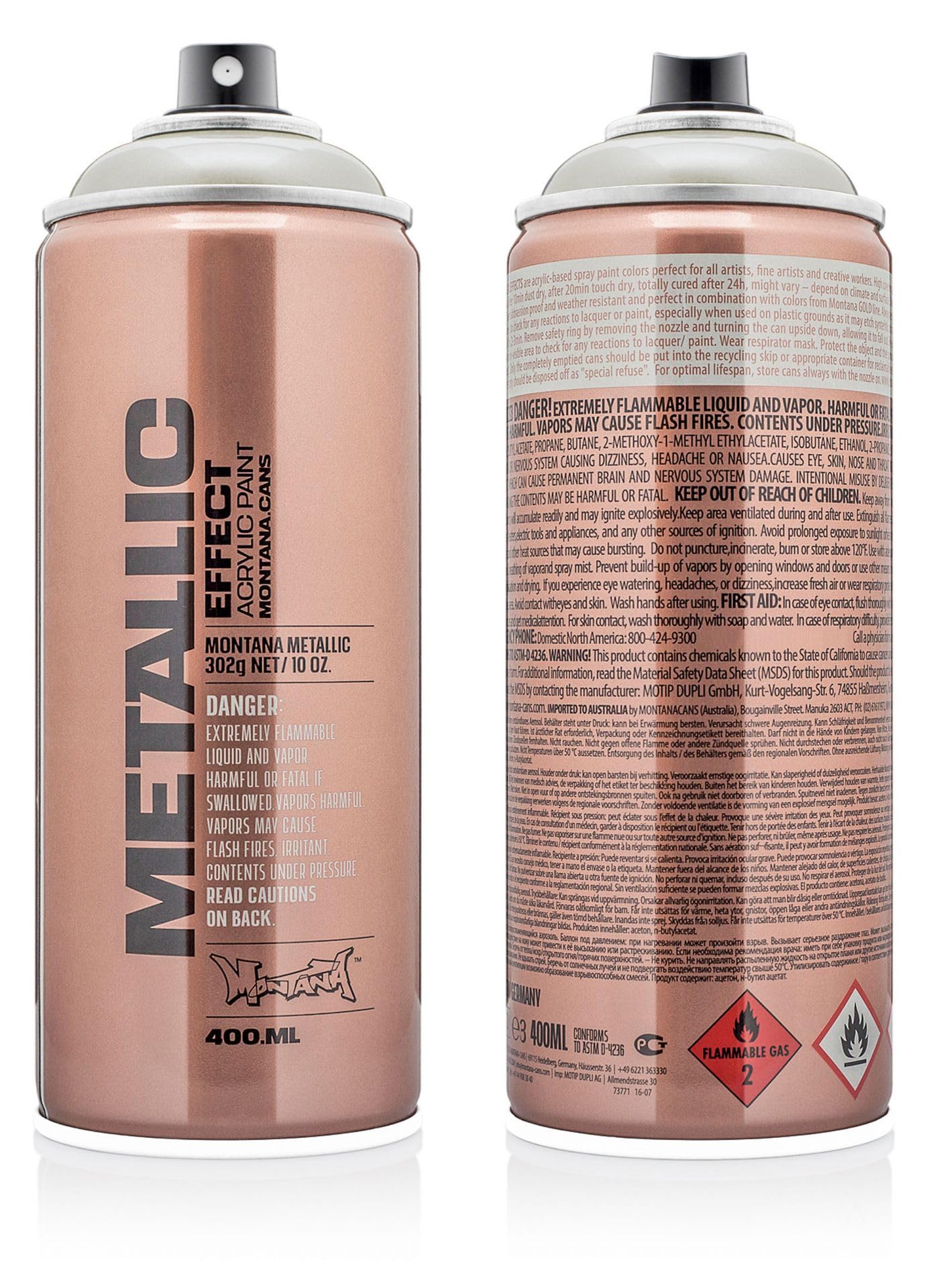 sprühdosen Juego Montana Metallic Box 6 x 400ml + Cabezales de recambio para pulverizador