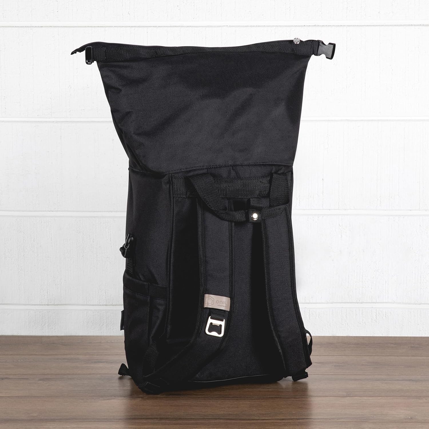 Picnic TIME OTG Roll-Top Cooler Backpack, Modern Backpack Cooler with 42-Can Capacity, Fully Insulated Outdoor Bag with Water Resistant Interior, Pockets, Straps, and Bottle Opener, (Black)