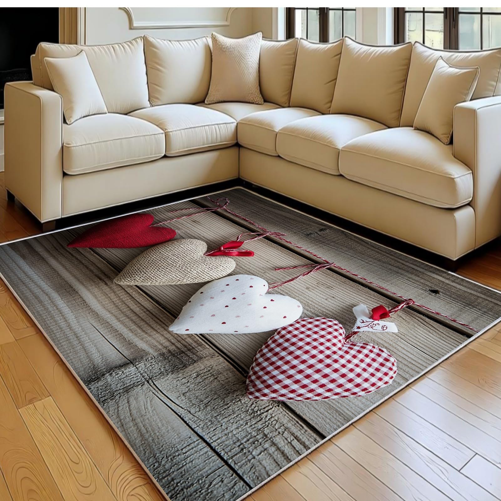 Tapis de chambre en cœur pour une salle de jeu cosy