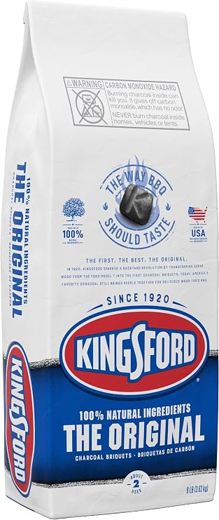 Kingsford Original Charcoal Briquettes, BBQ Charcoal for Grilling, 8 Pounds (Package May Vary)