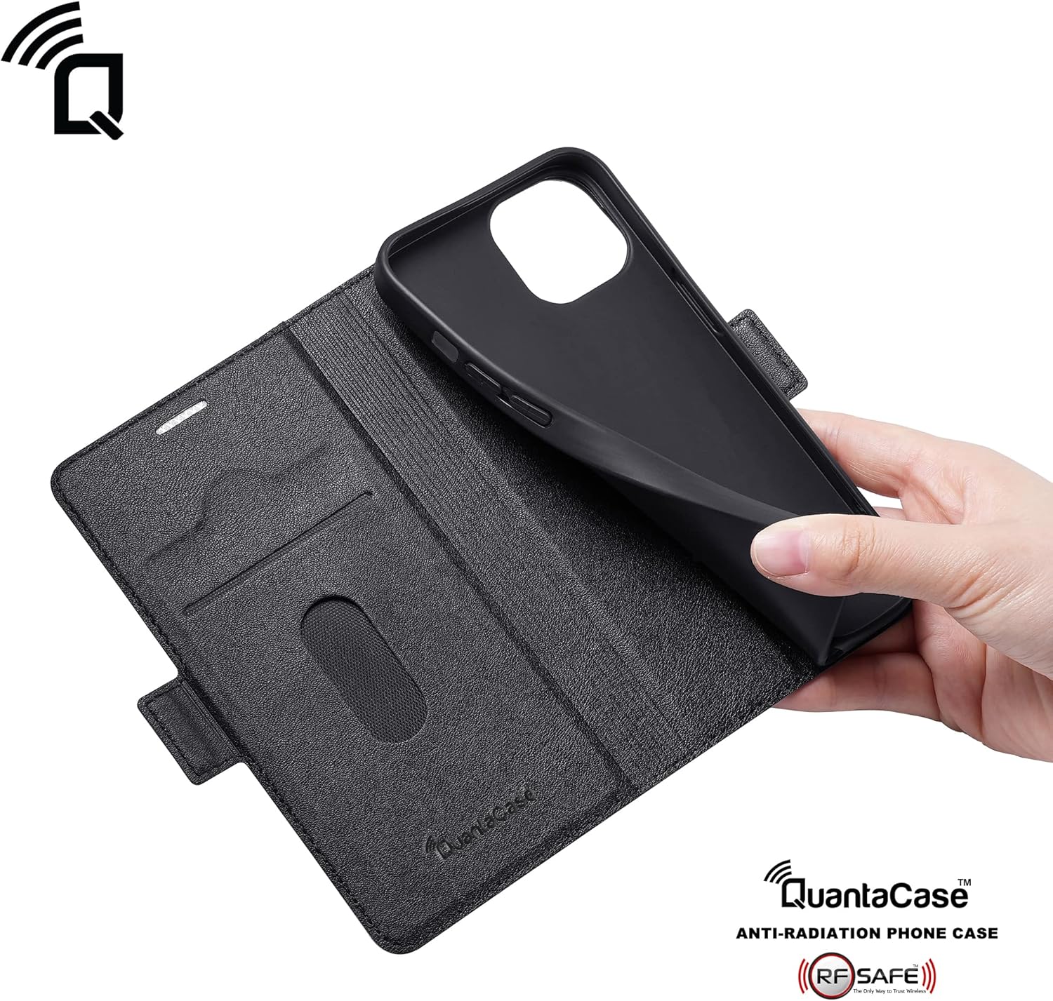 QuantaCase™ RF Safe Anti-Radiation Phone Case Compatible with iPhone 14 Black