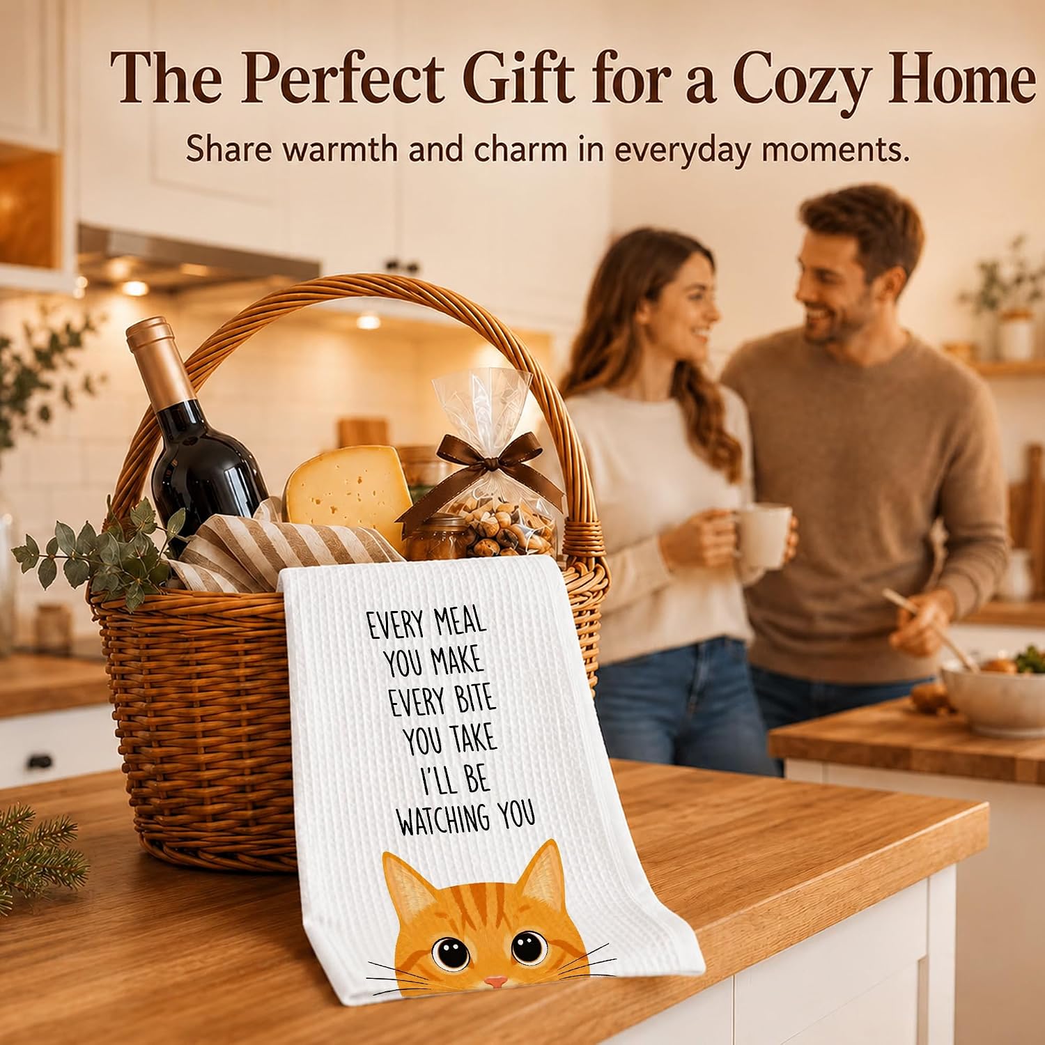 Orange Tabby Cat Kitchen Towels, Funny Orange Tabby Cat Gifts For Women, 01 image 4
