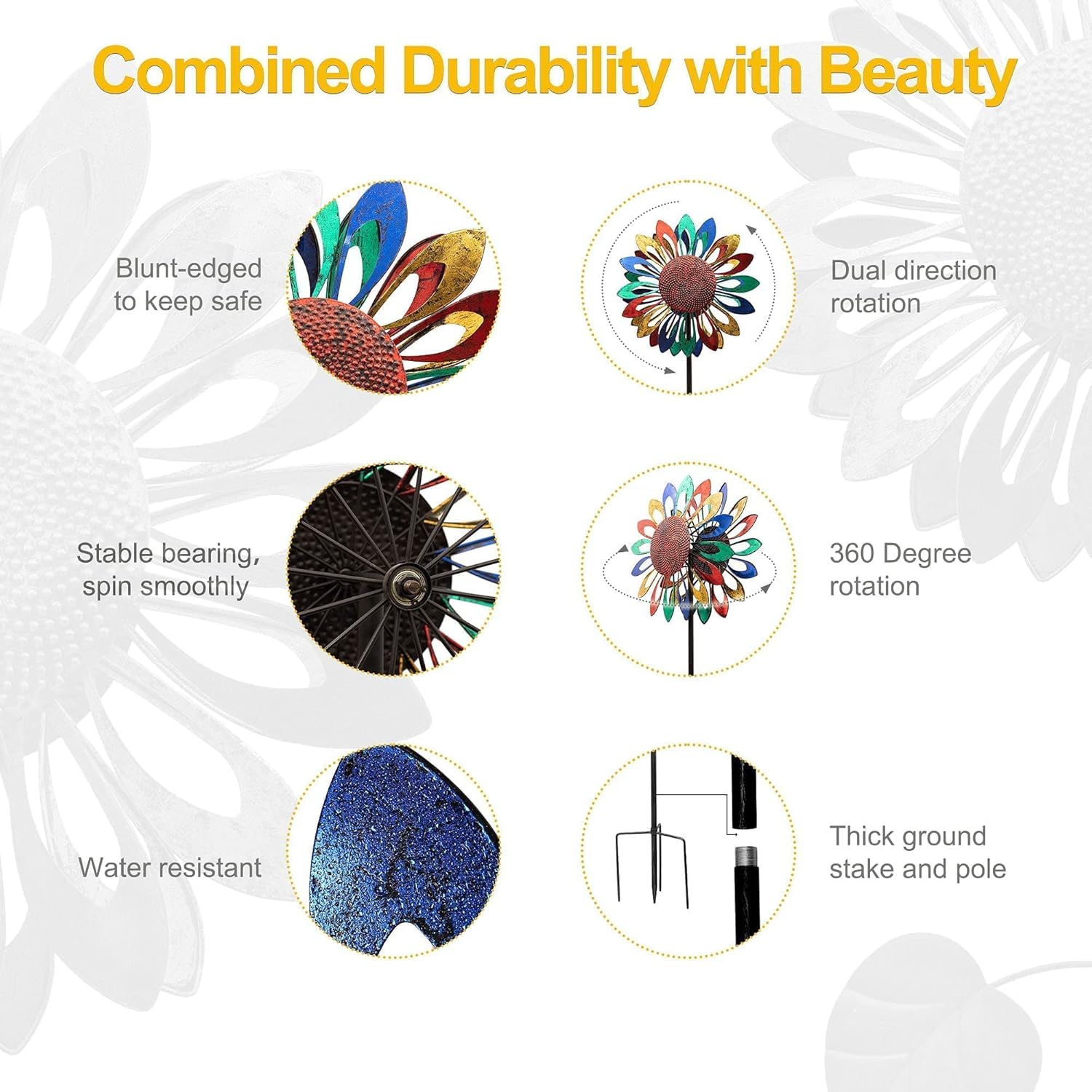 Limited Stock LimeHill Wind Spinner for Yard and Garden - Large Metal Wind Sculptures & Spinners for Outdoor (84 inches) (Colourful)